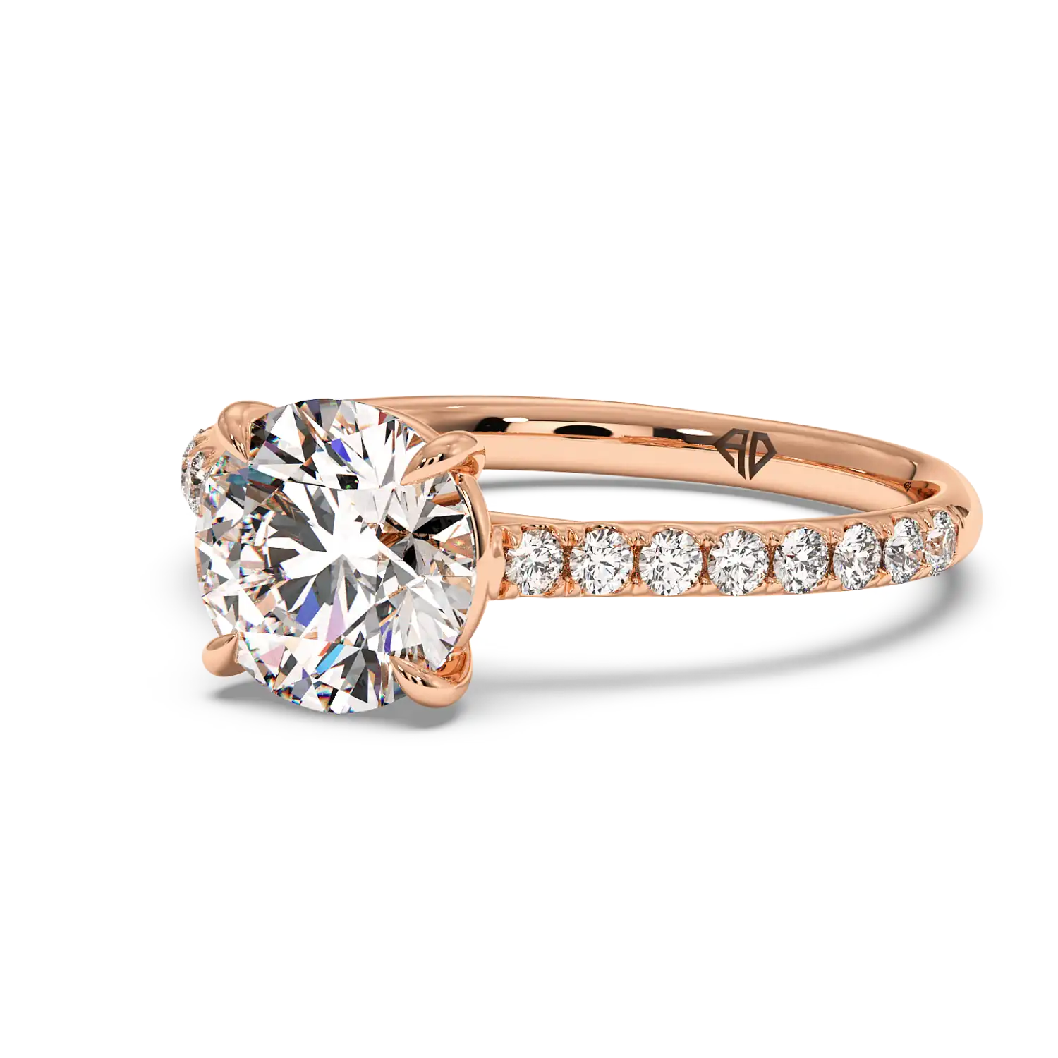 18K Rose Gold Poppy Micro Engagement Ring