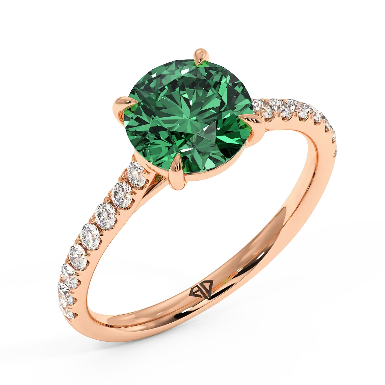 18K Rose Gold Poppy Micro Engagement Ring