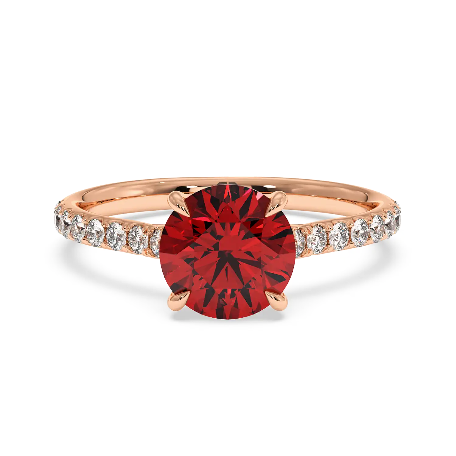 18K Rose Gold Poppy Micro Engagement Ring