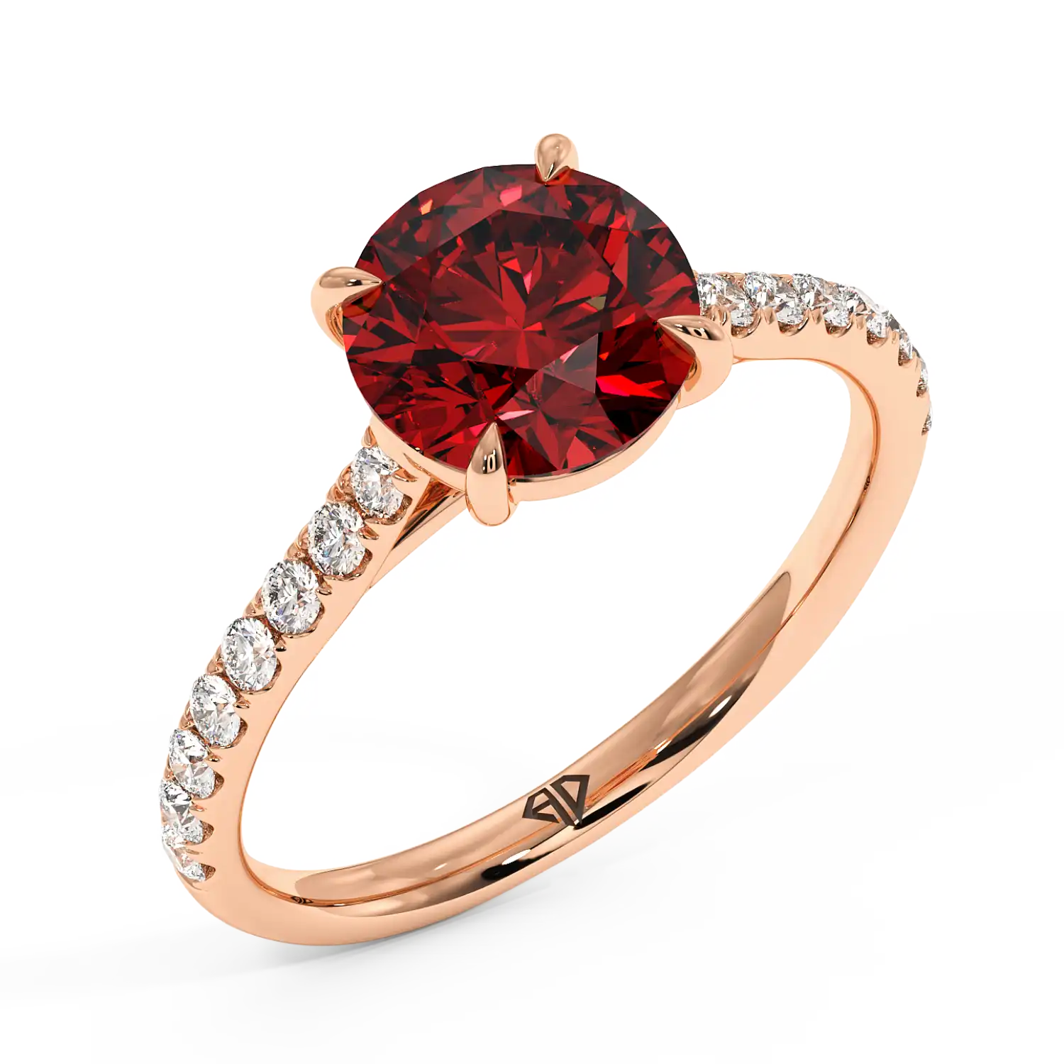 18K Rose Gold Poppy Micro Engagement Ring