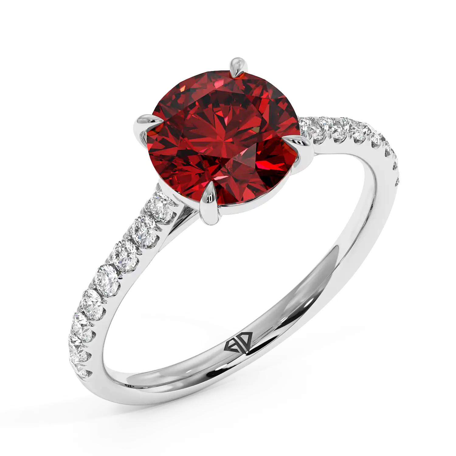 18K White Gold Poppy Micro Engagement Ring