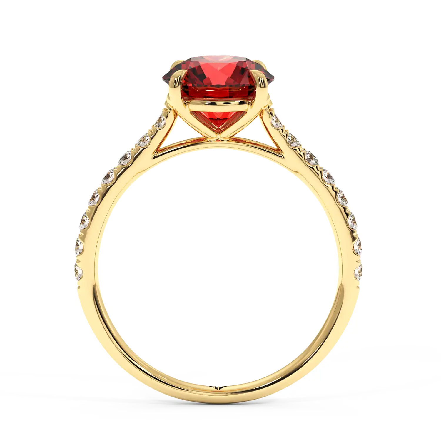 18K Yellow Gold Poppy Micro Engagement Ring