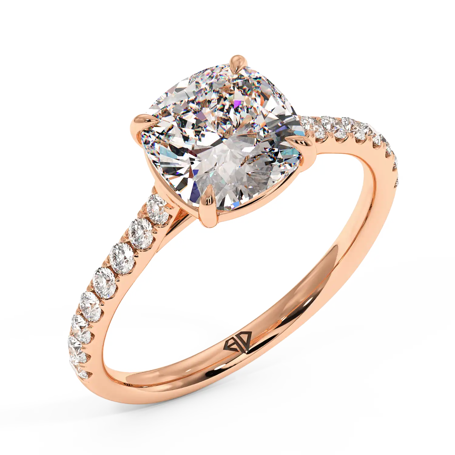 18K Rose Gold Poppy Micro Engagement Ring