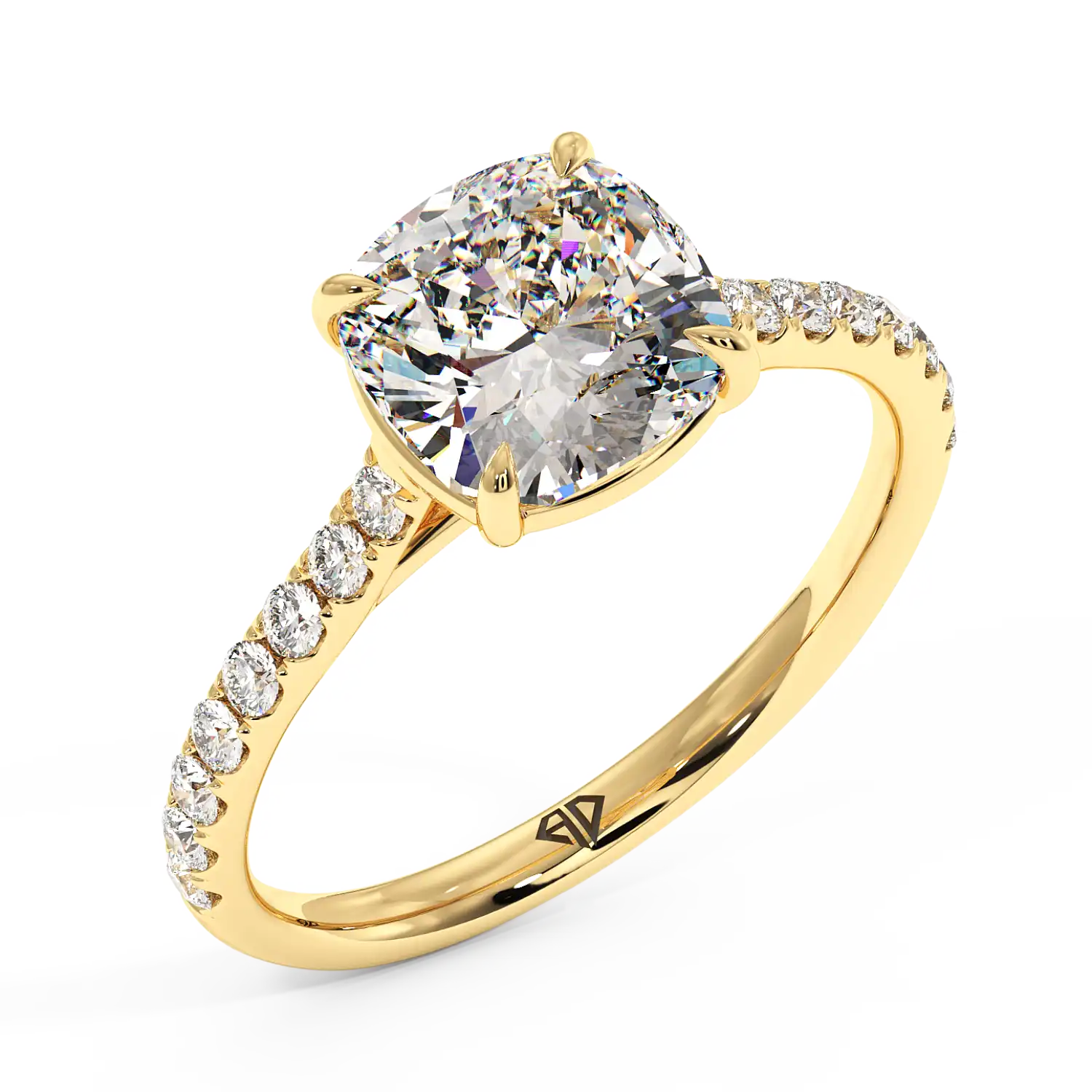 18K Yellow Gold Poppy Micro Engagement Ring