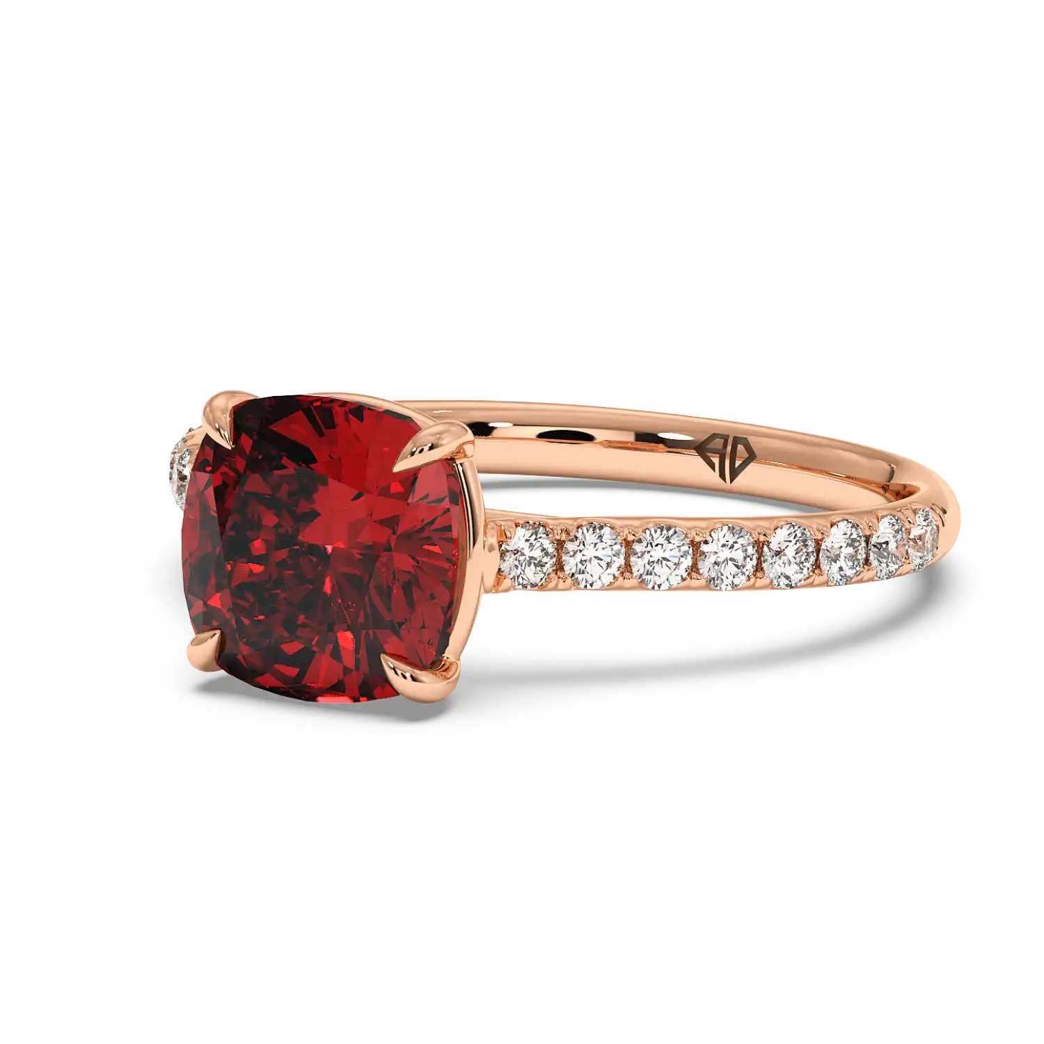 18K Rose Gold Poppy Micro Engagement Ring