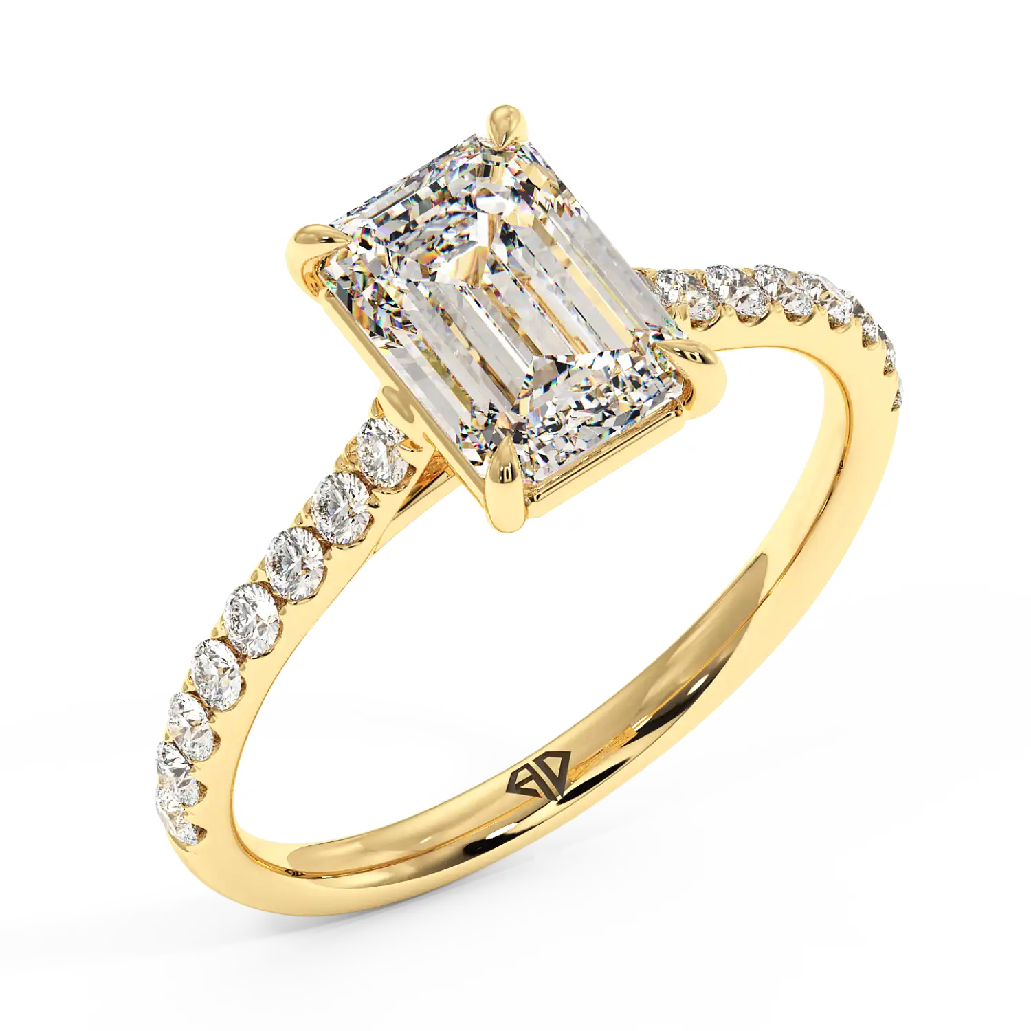 18K Yellow Gold Poppy Micro Engagement Ring