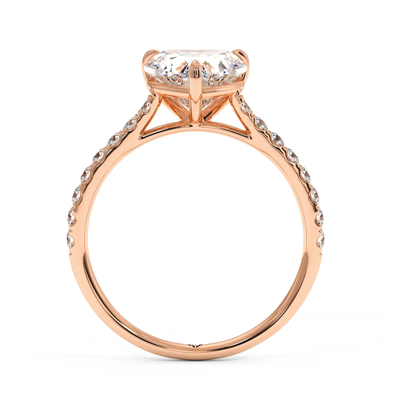 18K Rose Gold Poppy Micro Engagement Ring