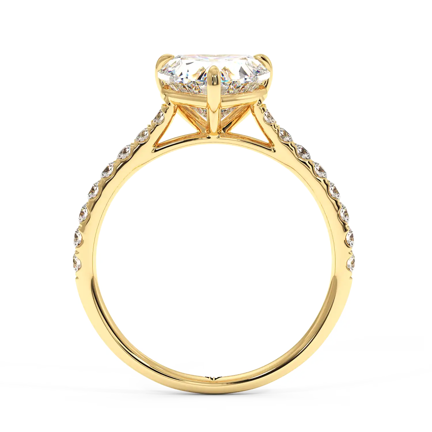 18K Yellow Gold Poppy Micro Engagement Ring