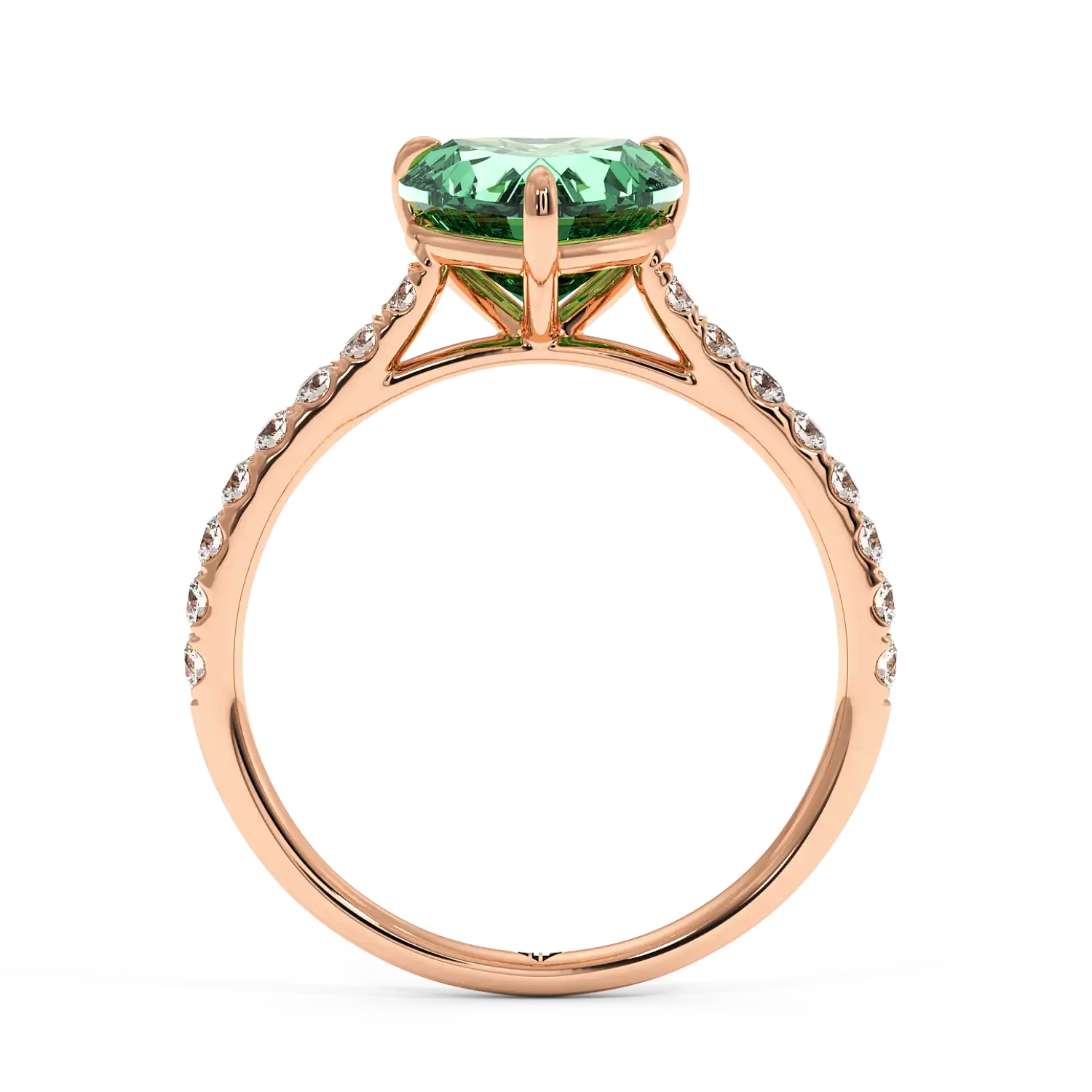 18K Rose Gold Poppy Micro Engagement Ring