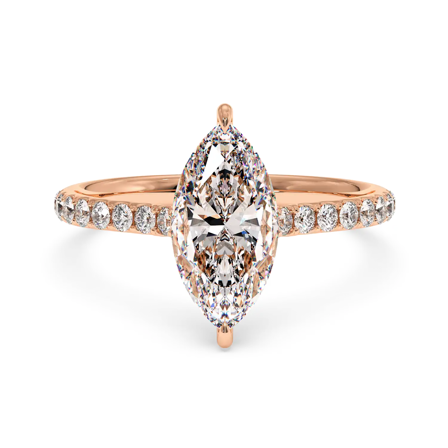 18K Rose Gold Poppy Micro Engagement Ring