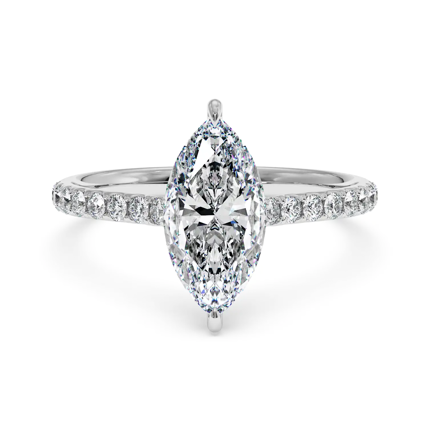 18K White Gold Poppy Micro Engagement Ring