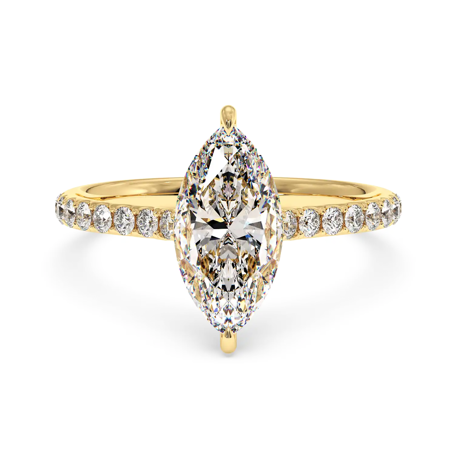 18K Yellow Gold Poppy Micro Engagement Ring