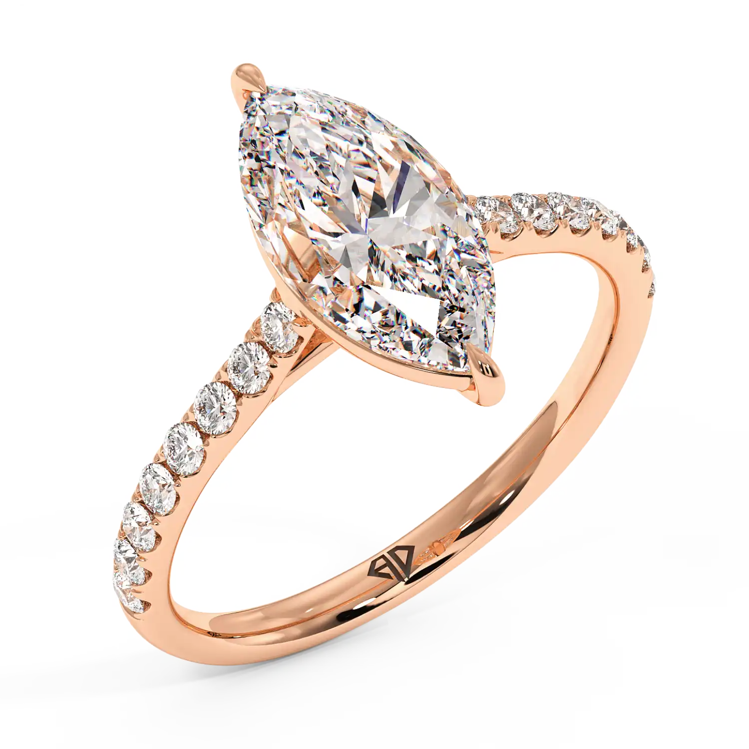 18K Rose Gold Poppy Micro Engagement Ring