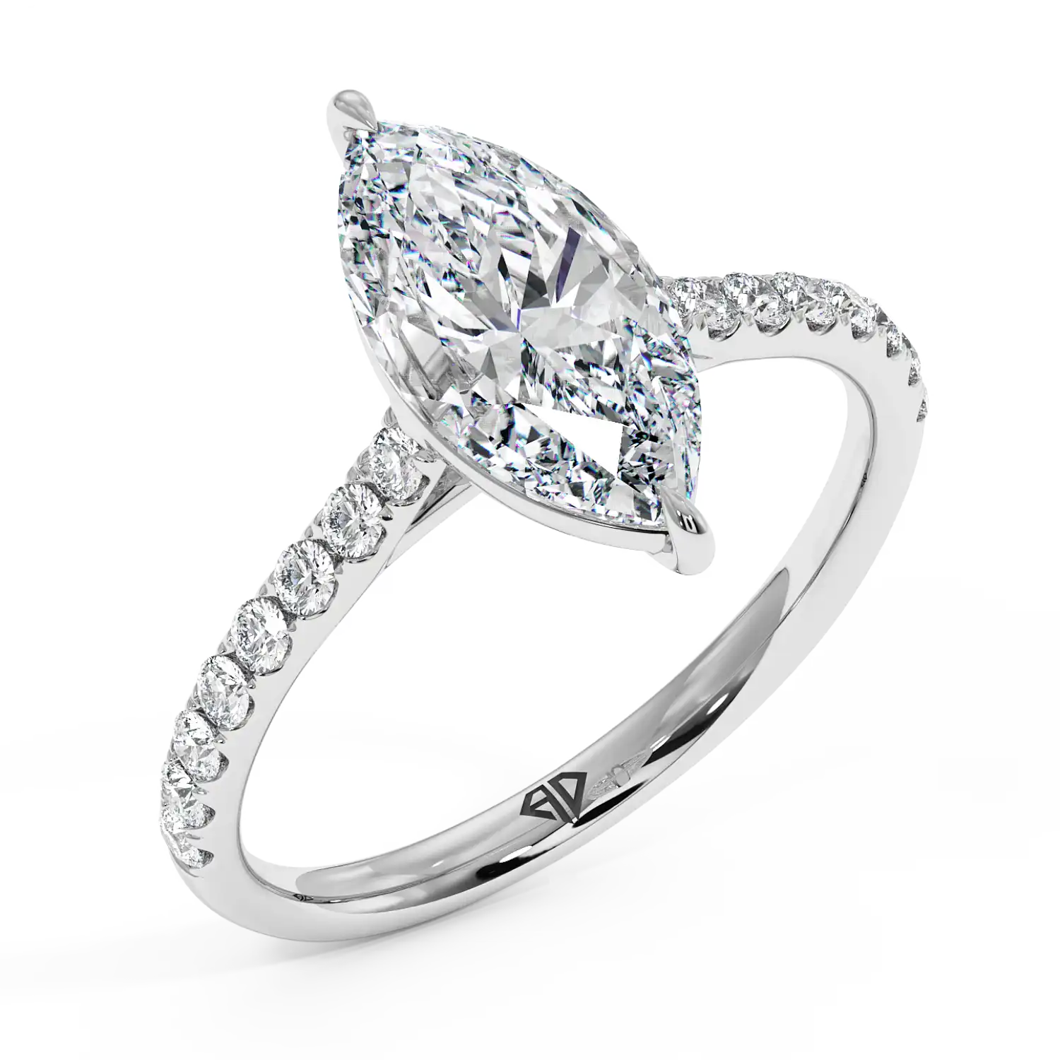 18K White Gold Poppy Micro Engagement Ring