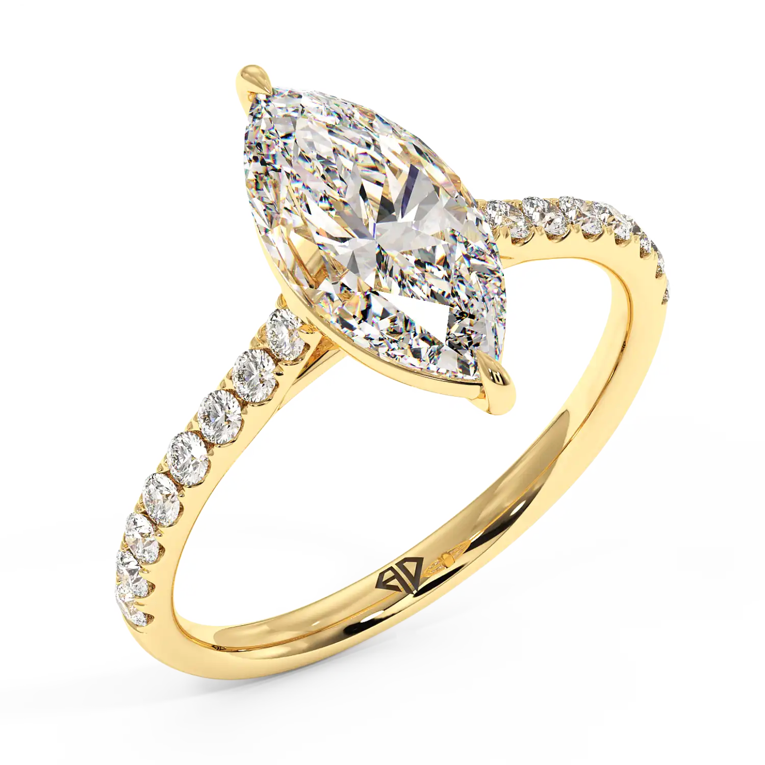 18K Yellow Gold Poppy Micro Engagement Ring