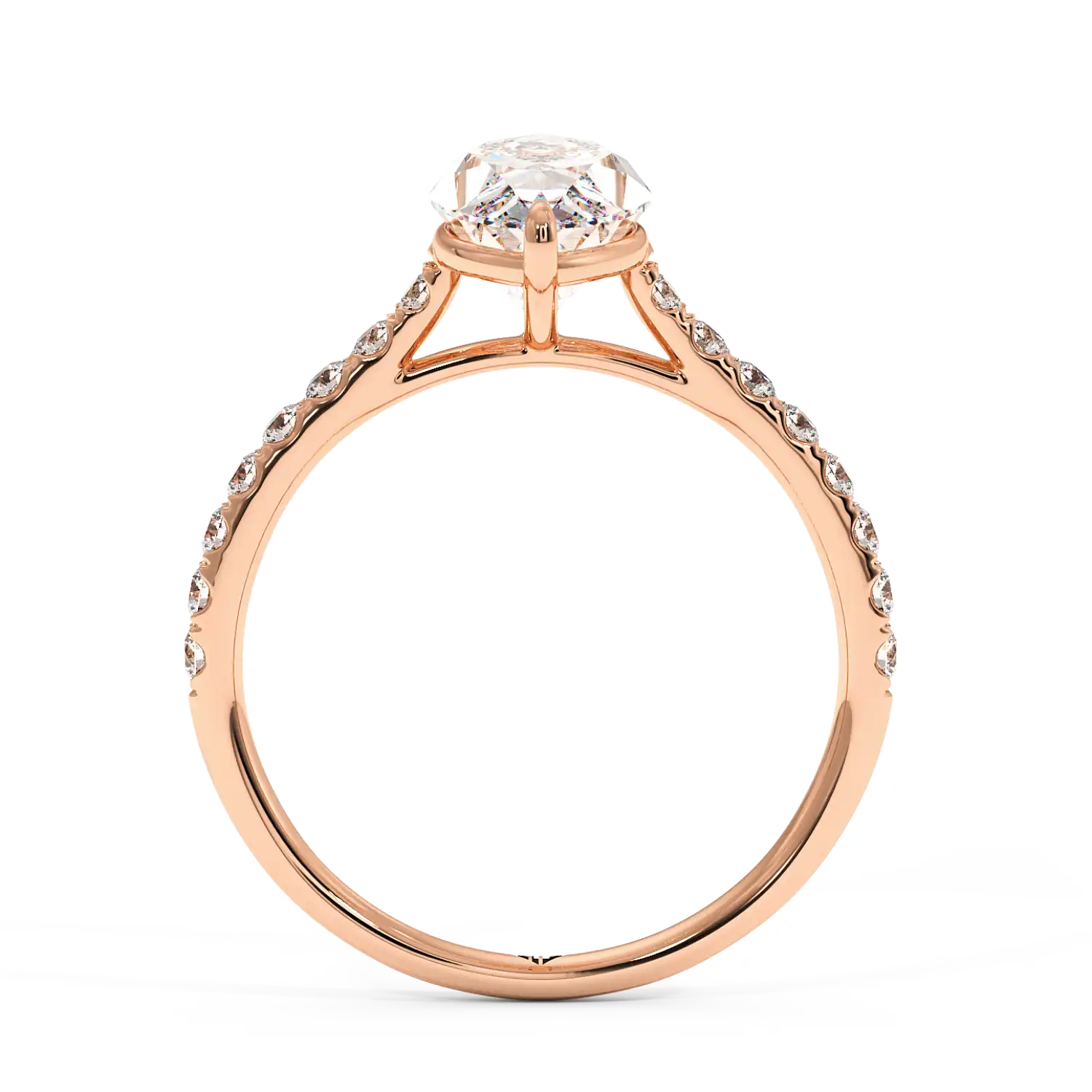 18K Rose Gold Poppy Micro Engagement Ring