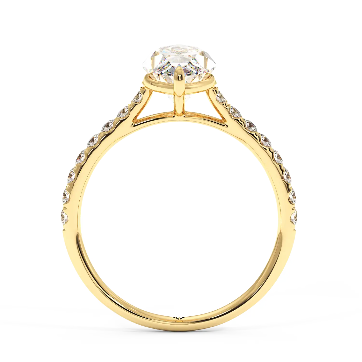 18K Yellow Gold Poppy Micro Engagement Ring