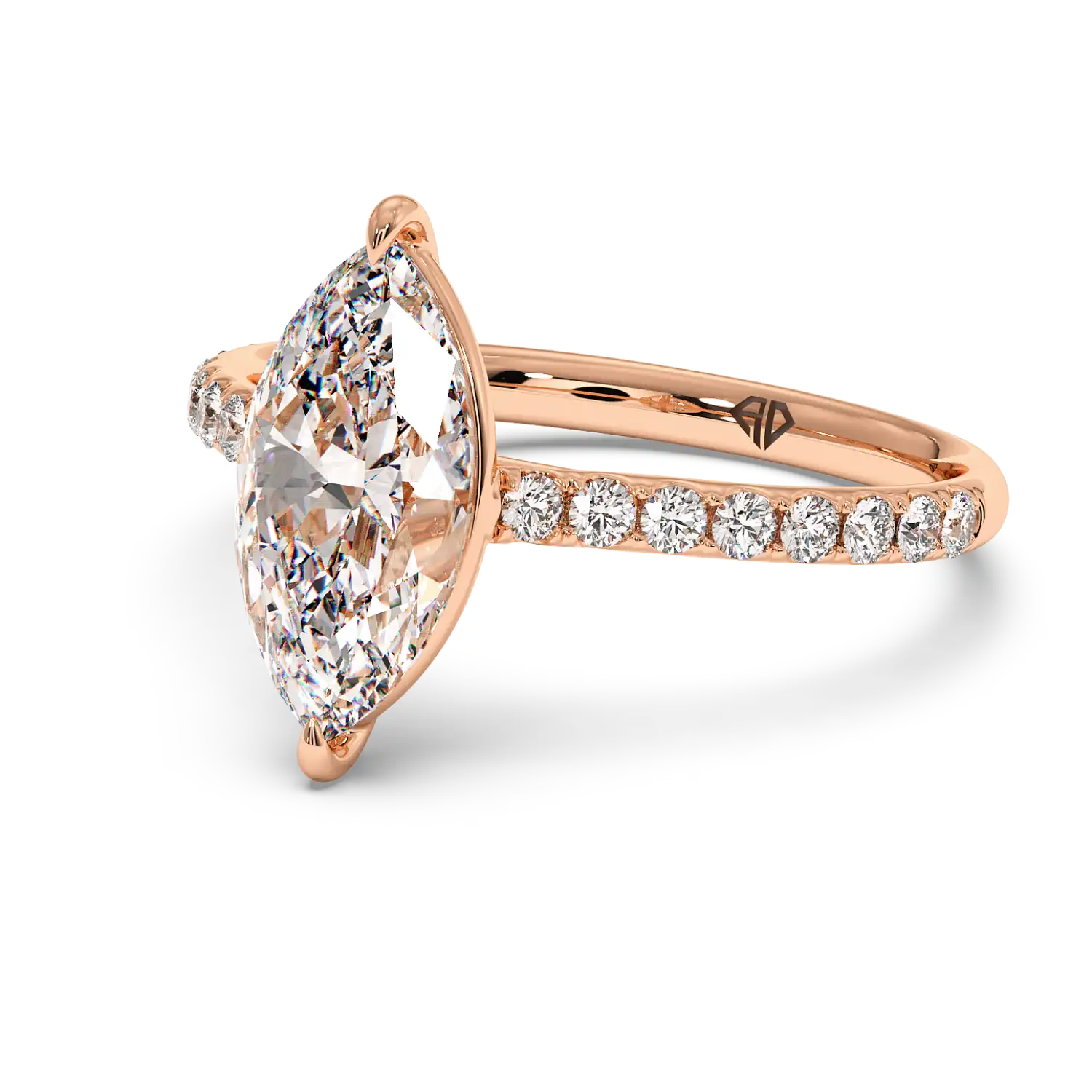 18K Rose Gold Poppy Micro Engagement Ring