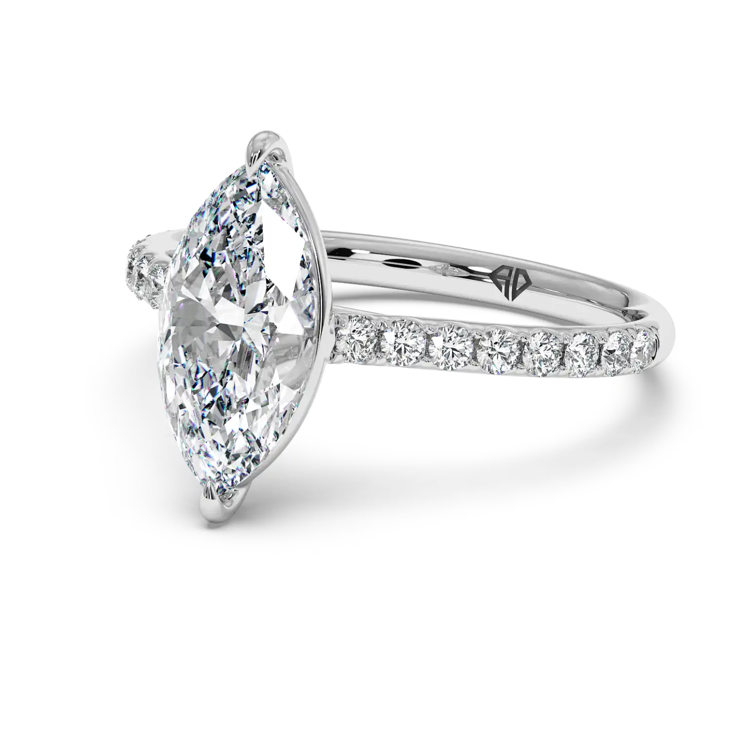 18K White Gold Poppy Micro Engagement Ring