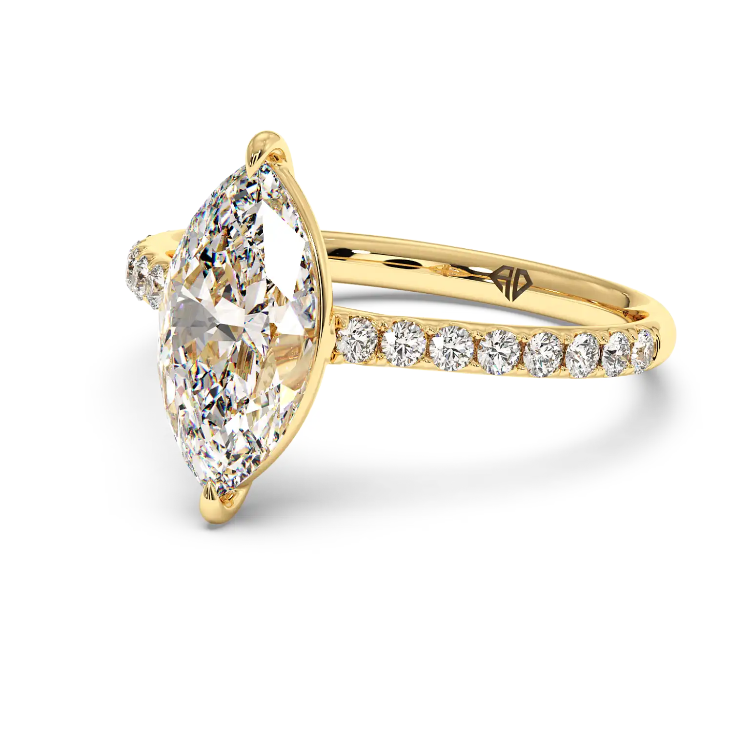 18K Yellow Gold Poppy Micro Engagement Ring