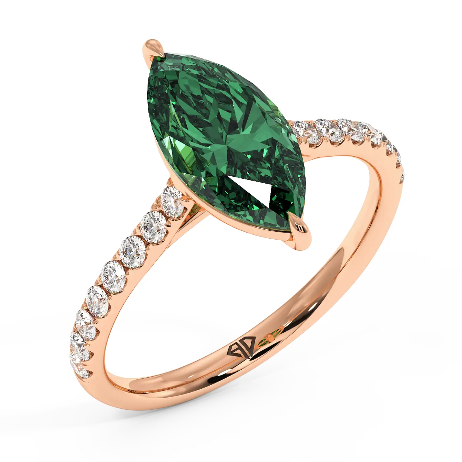 18K Rose Gold Poppy Micro Engagement Ring