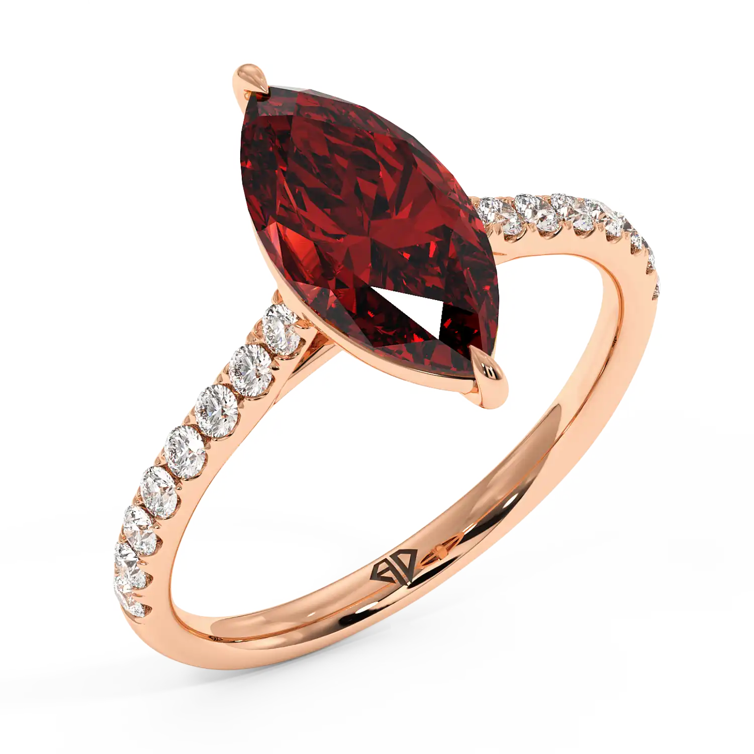 18K Rose Gold Poppy Micro Engagement Ring