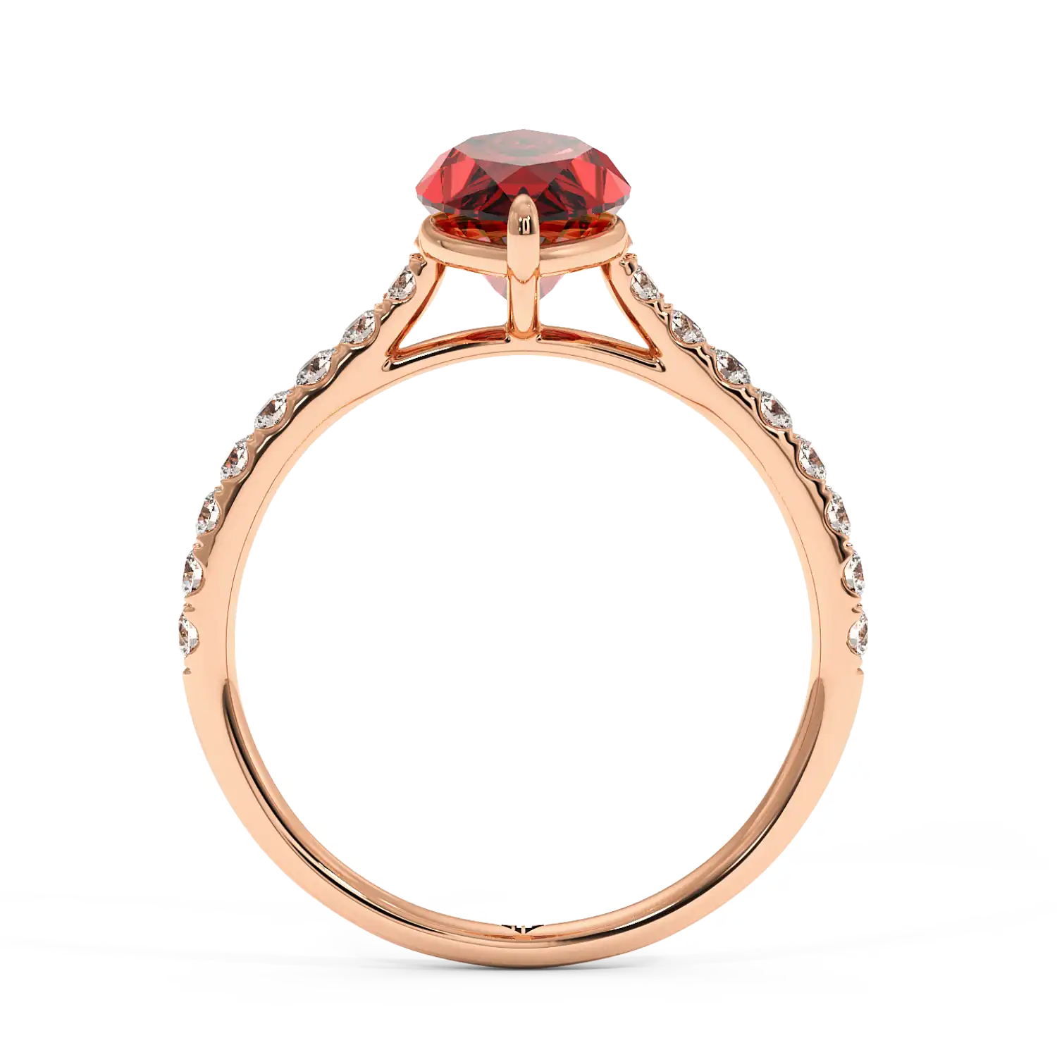 18K Rose Gold Poppy Micro Engagement Ring