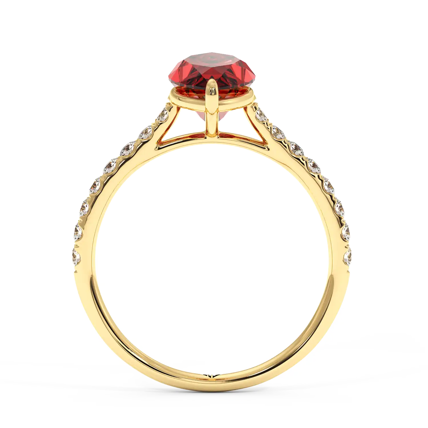 18K Yellow Gold Poppy Micro Engagement Ring