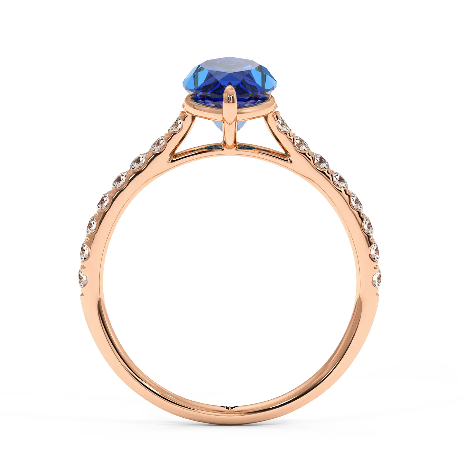 18K Rose Gold Poppy Micro Engagement Ring