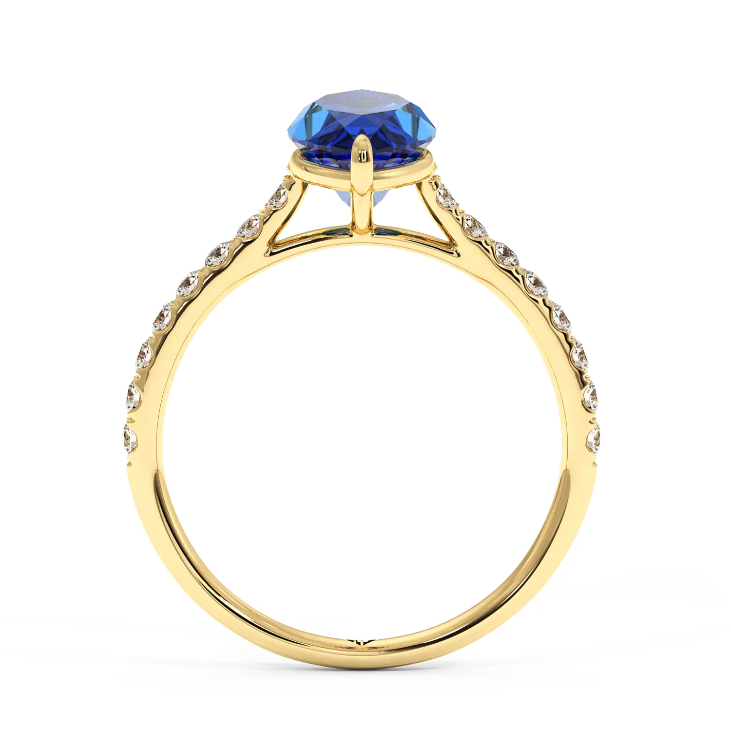 18K Yellow Gold Poppy Micro Engagement Ring