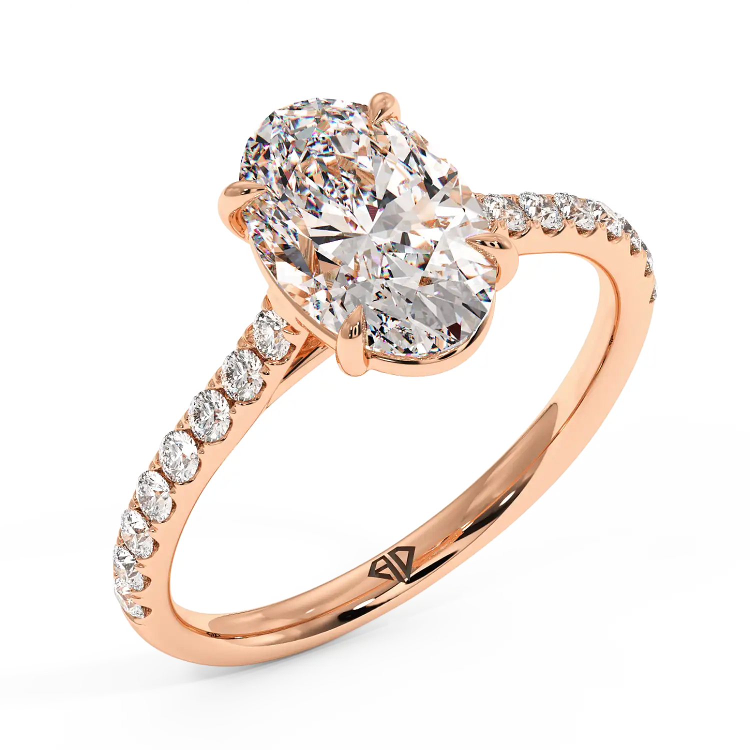 18K Rose Gold Poppy Micro Engagement Ring