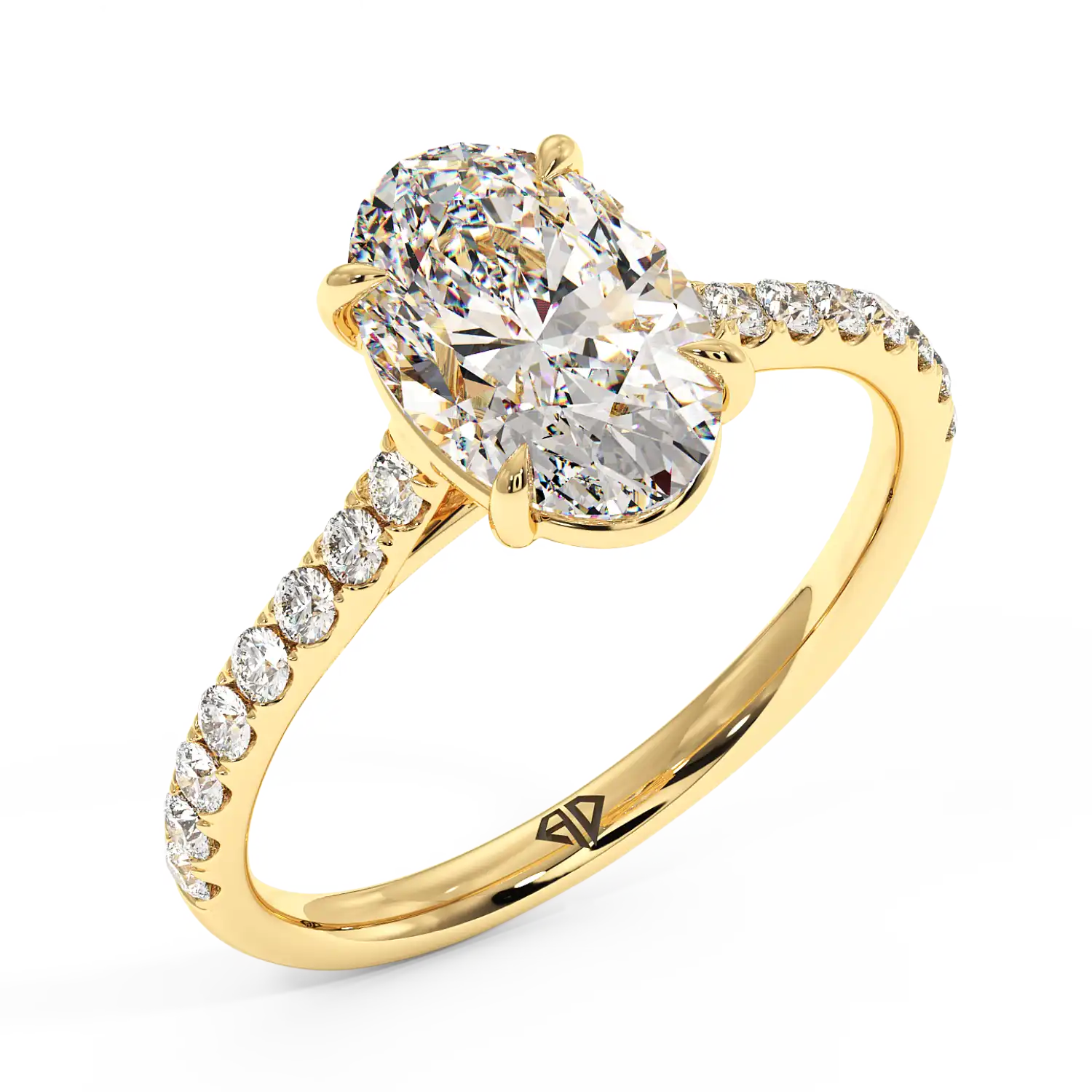 18K Yellow Gold Poppy Micro Engagement Ring