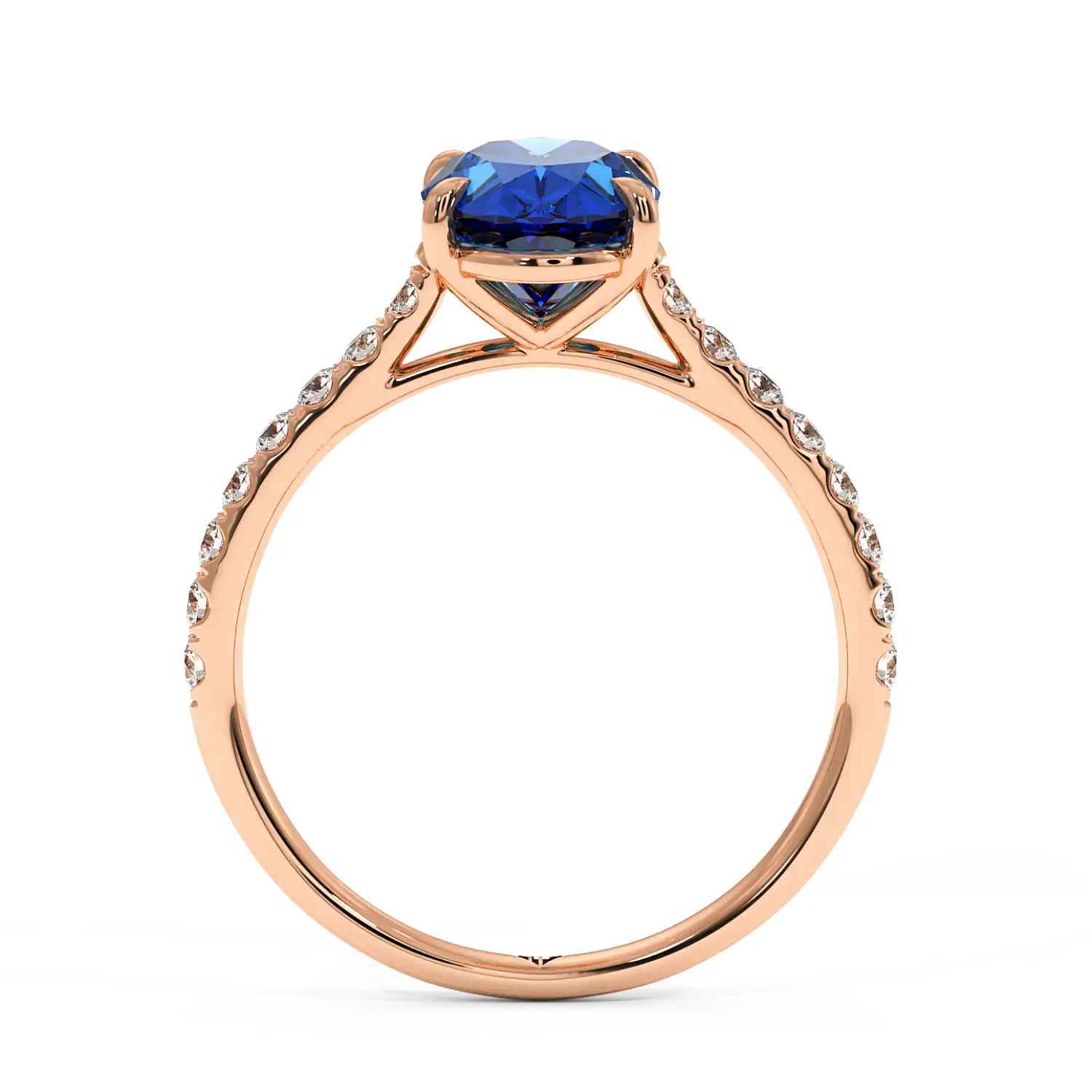 18K Rose Gold Poppy Micro Engagement Ring