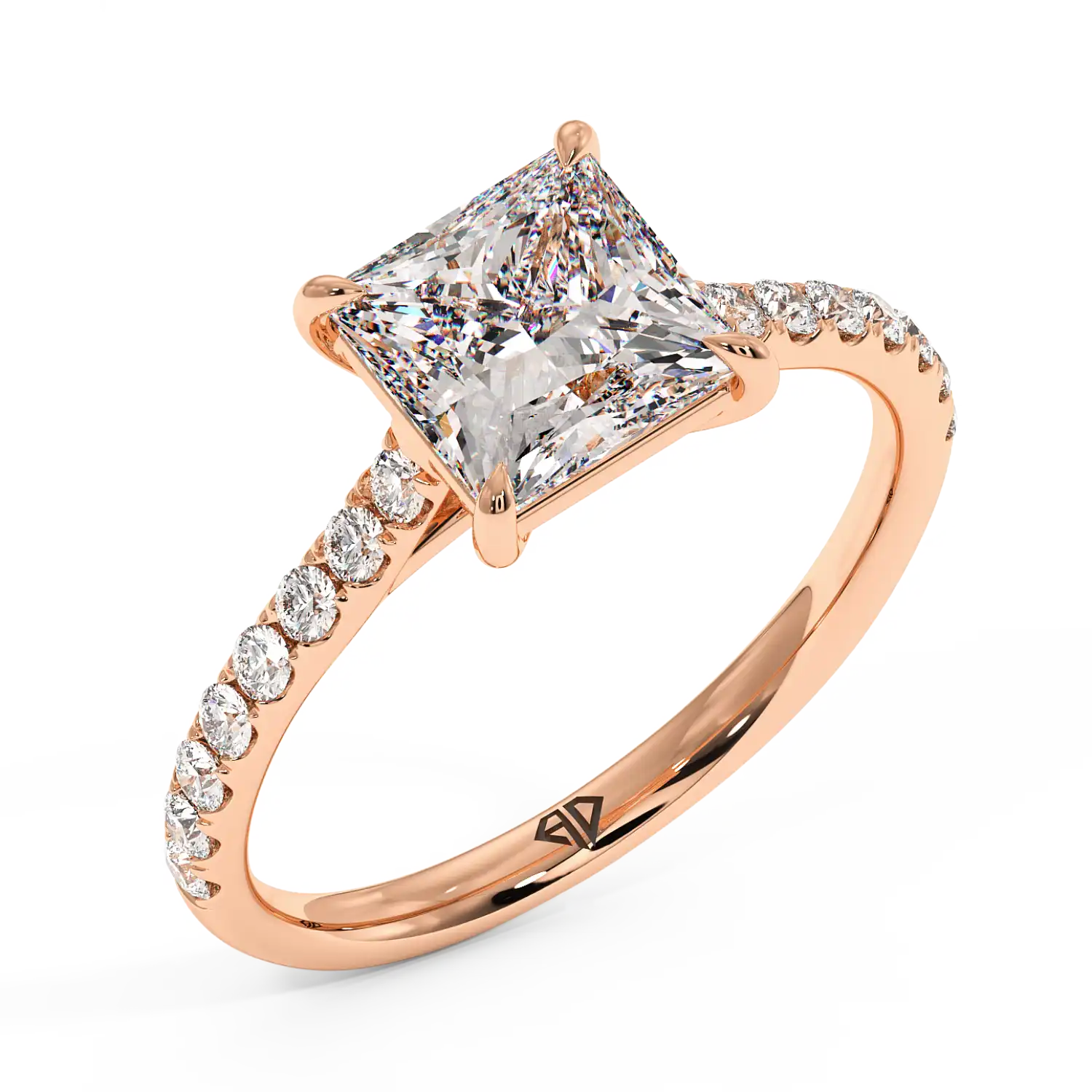 18K Rose Gold Poppy Micro Engagement Ring