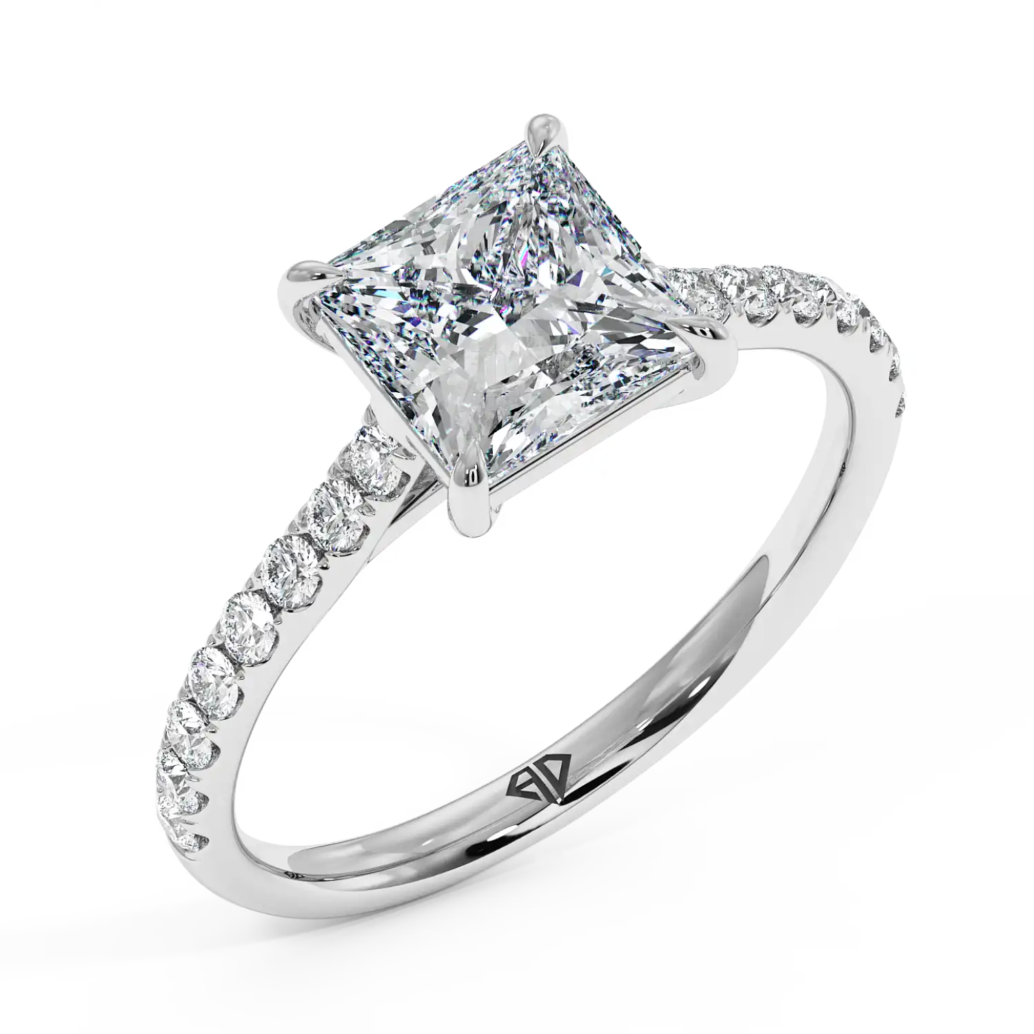 Platinum Poppy Micro Engagement Ring