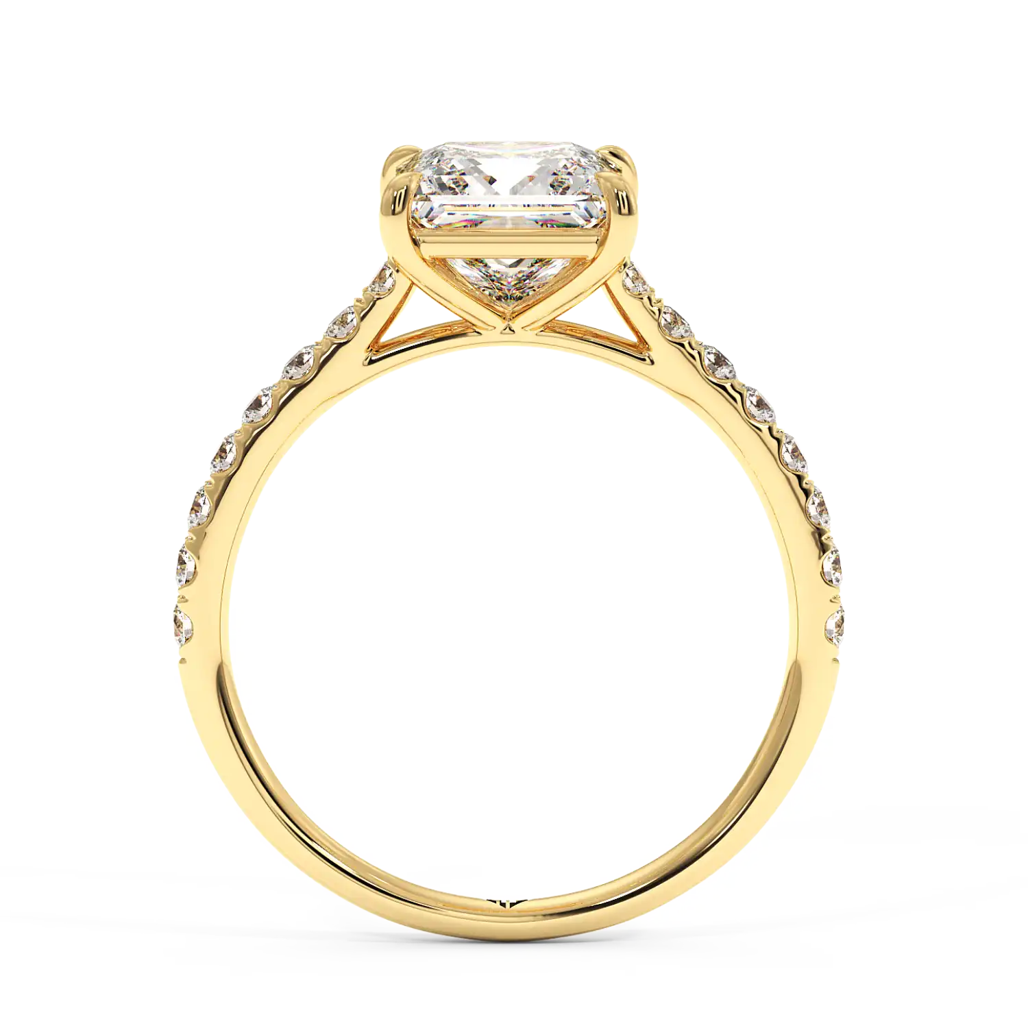 18K Yellow Gold Poppy Micro Engagement Ring