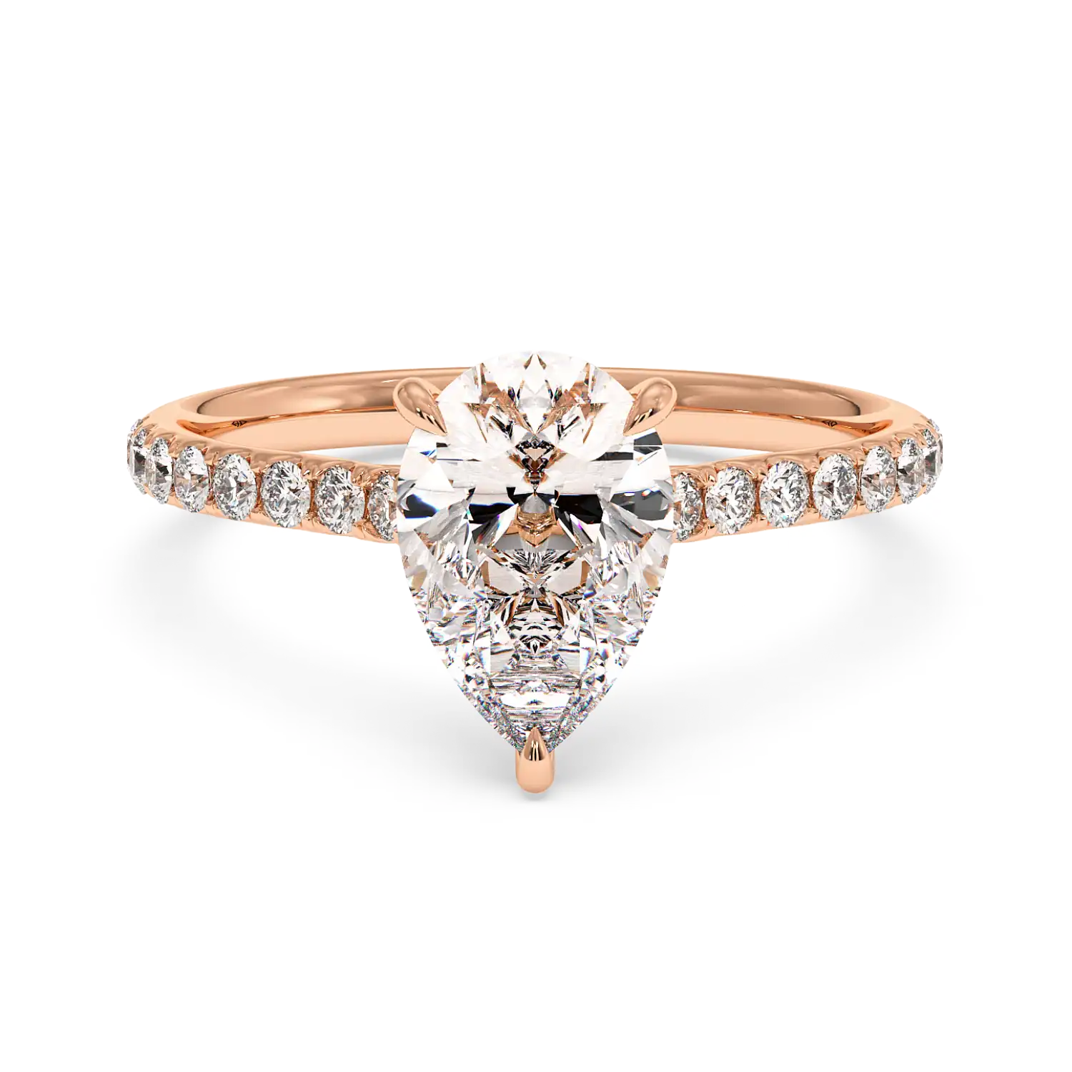 18K Rose Gold Poppy Micro Engagement Ring