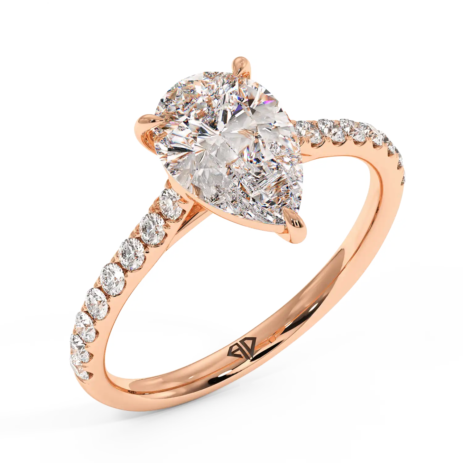 18K Rose Gold Poppy Micro Engagement Ring