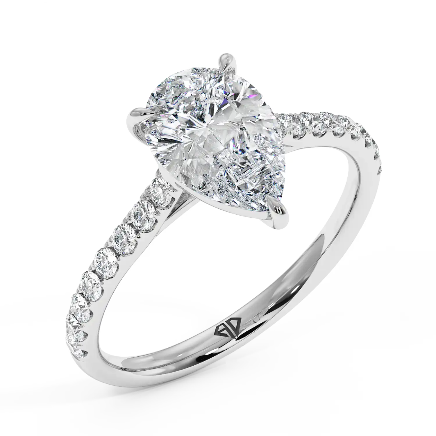 18K White Gold Poppy Micro Engagement Ring