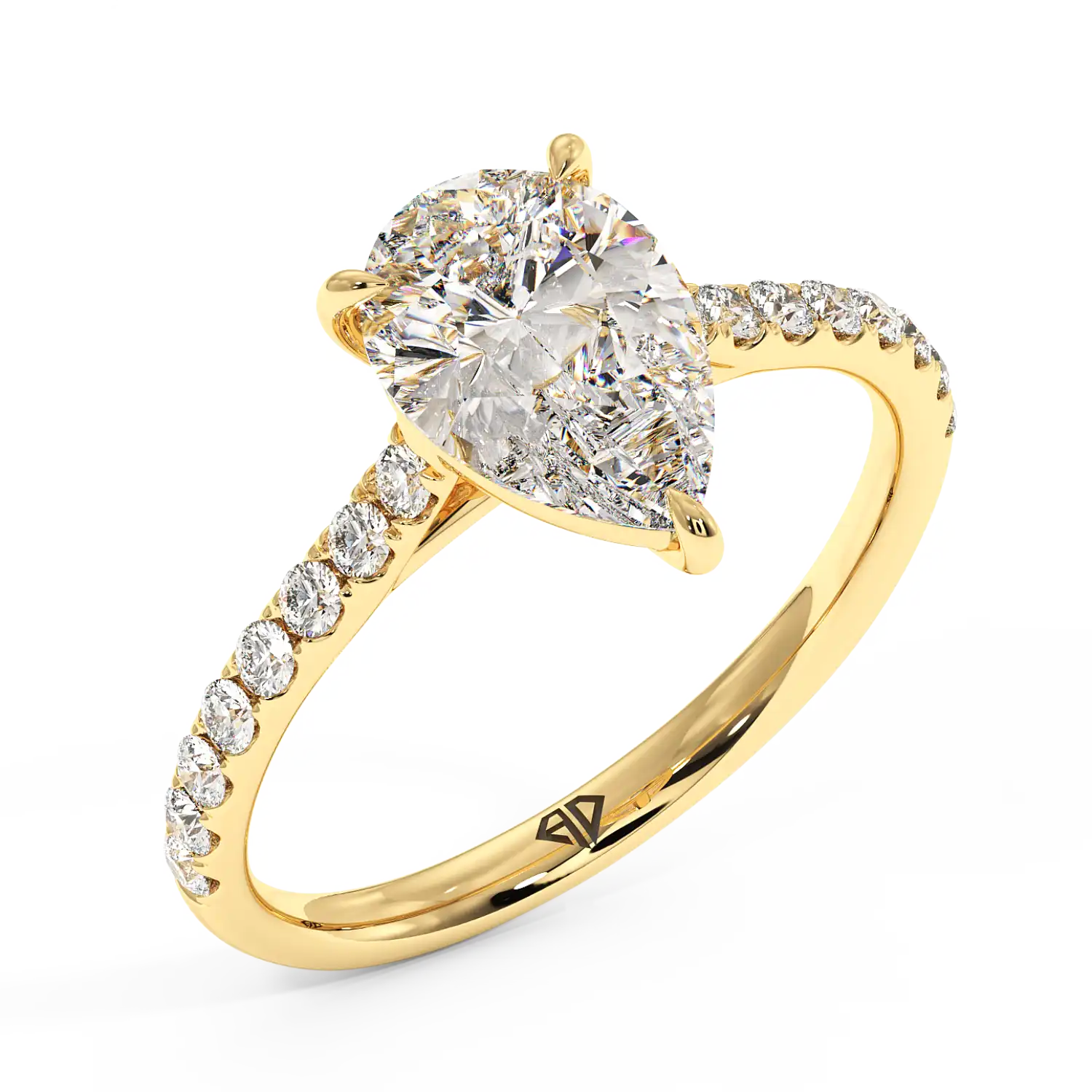 18K Yellow Gold Poppy Micro Engagement Ring