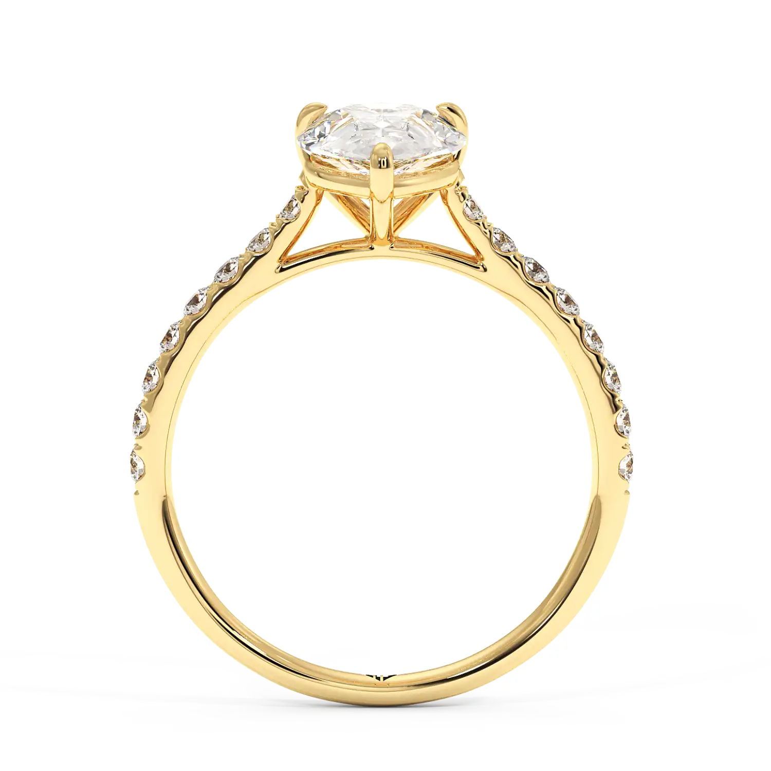 18K Yellow Gold Poppy Micro Engagement Ring