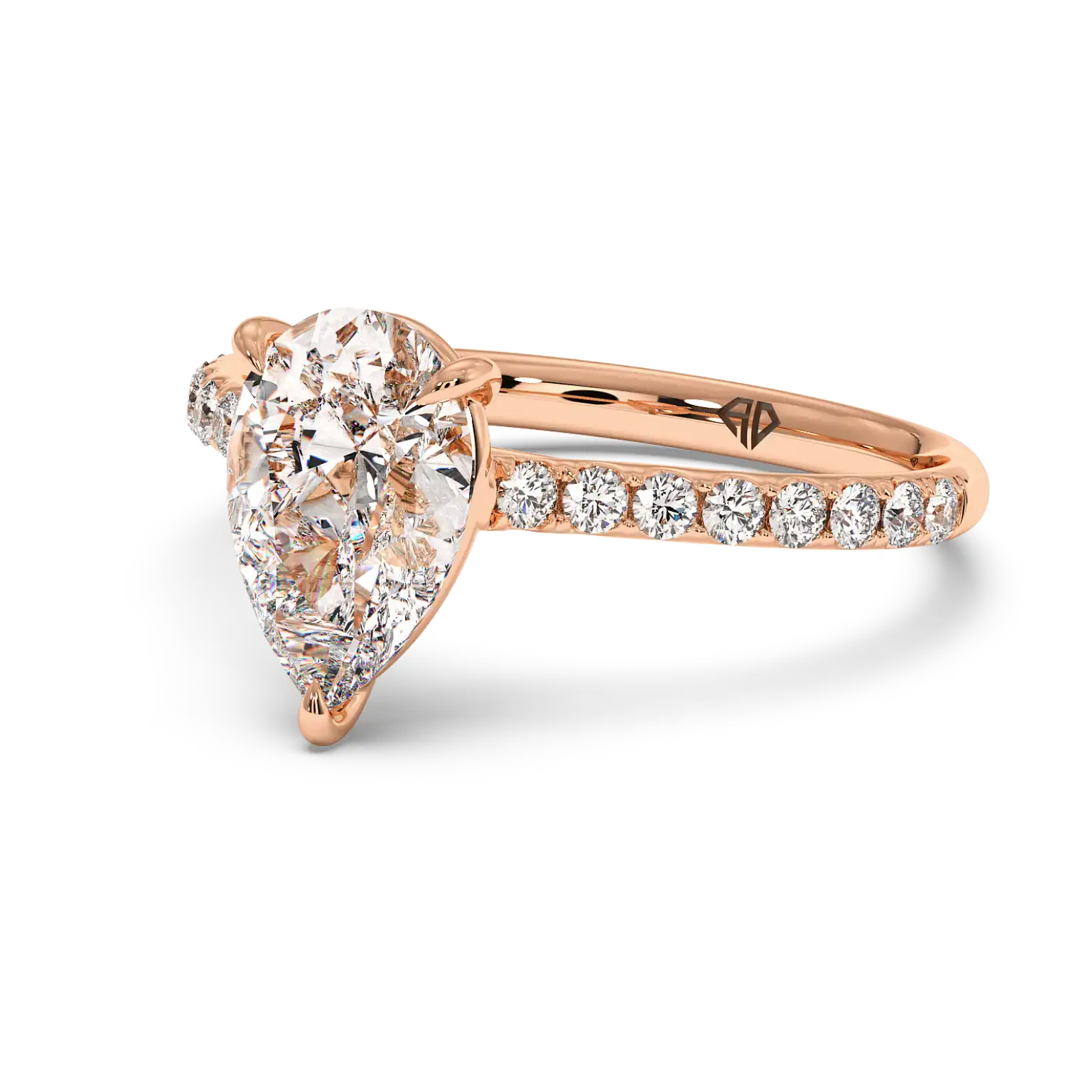 18K Rose Gold Poppy Micro Engagement Ring