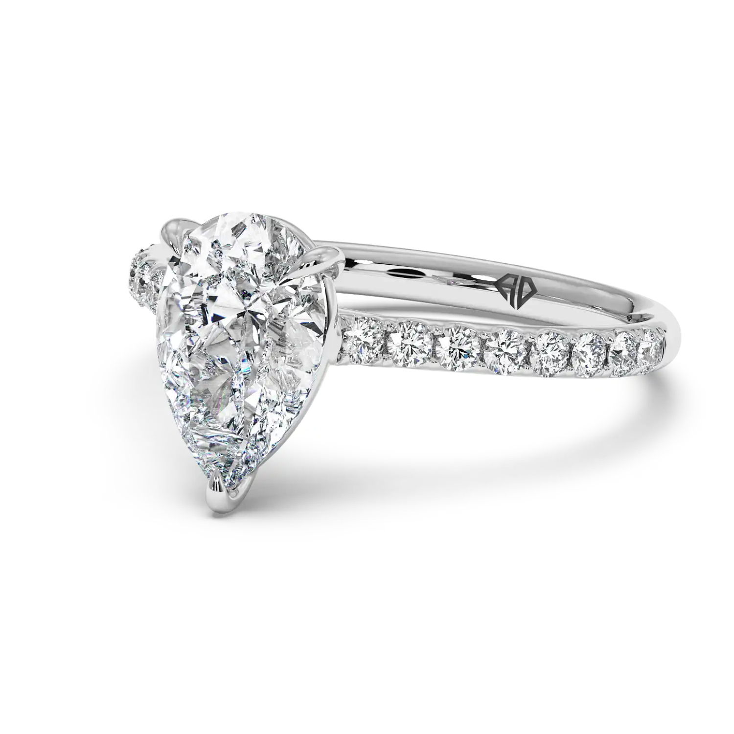 18K White Gold Poppy Micro Engagement Ring