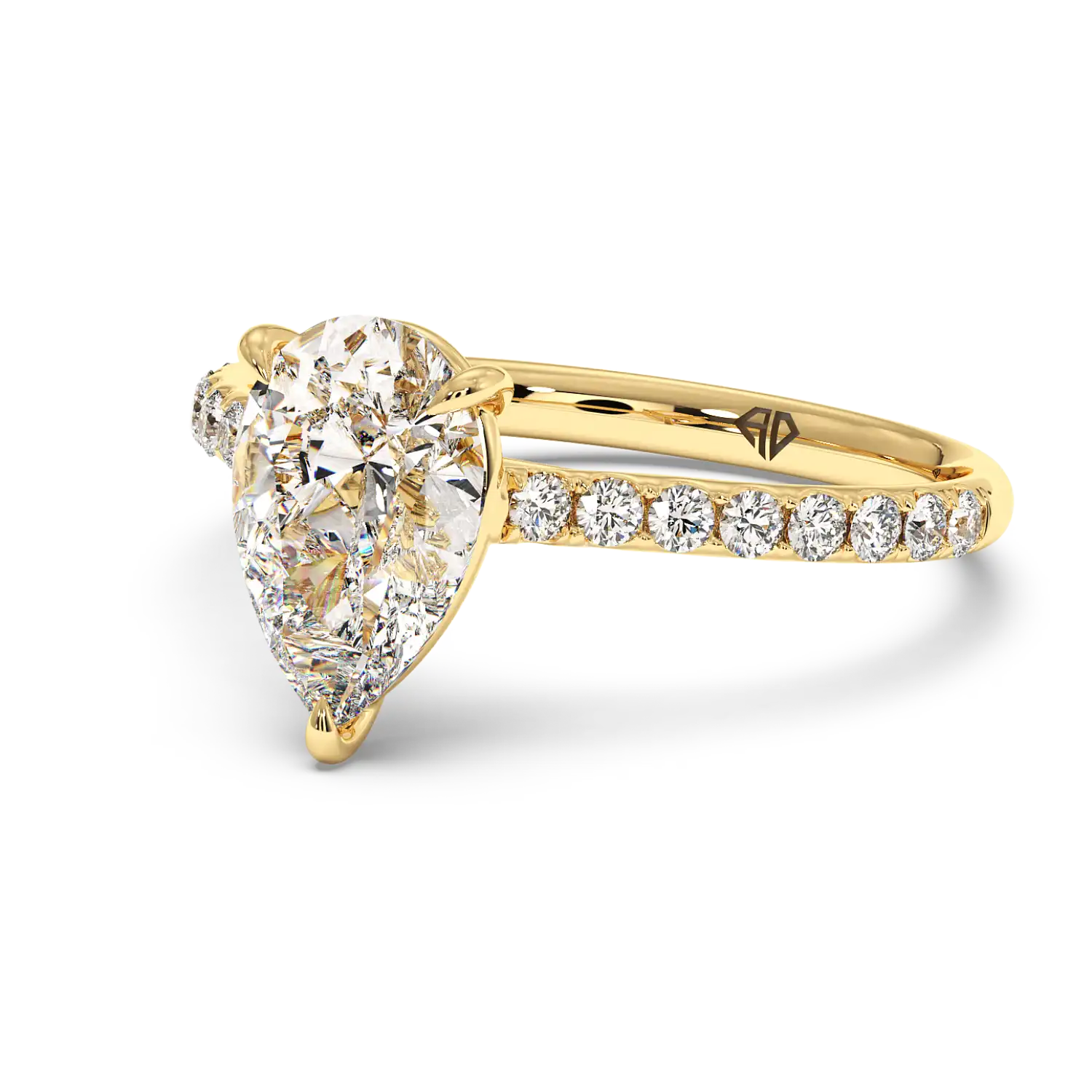 18K Yellow Gold Poppy Micro Engagement Ring