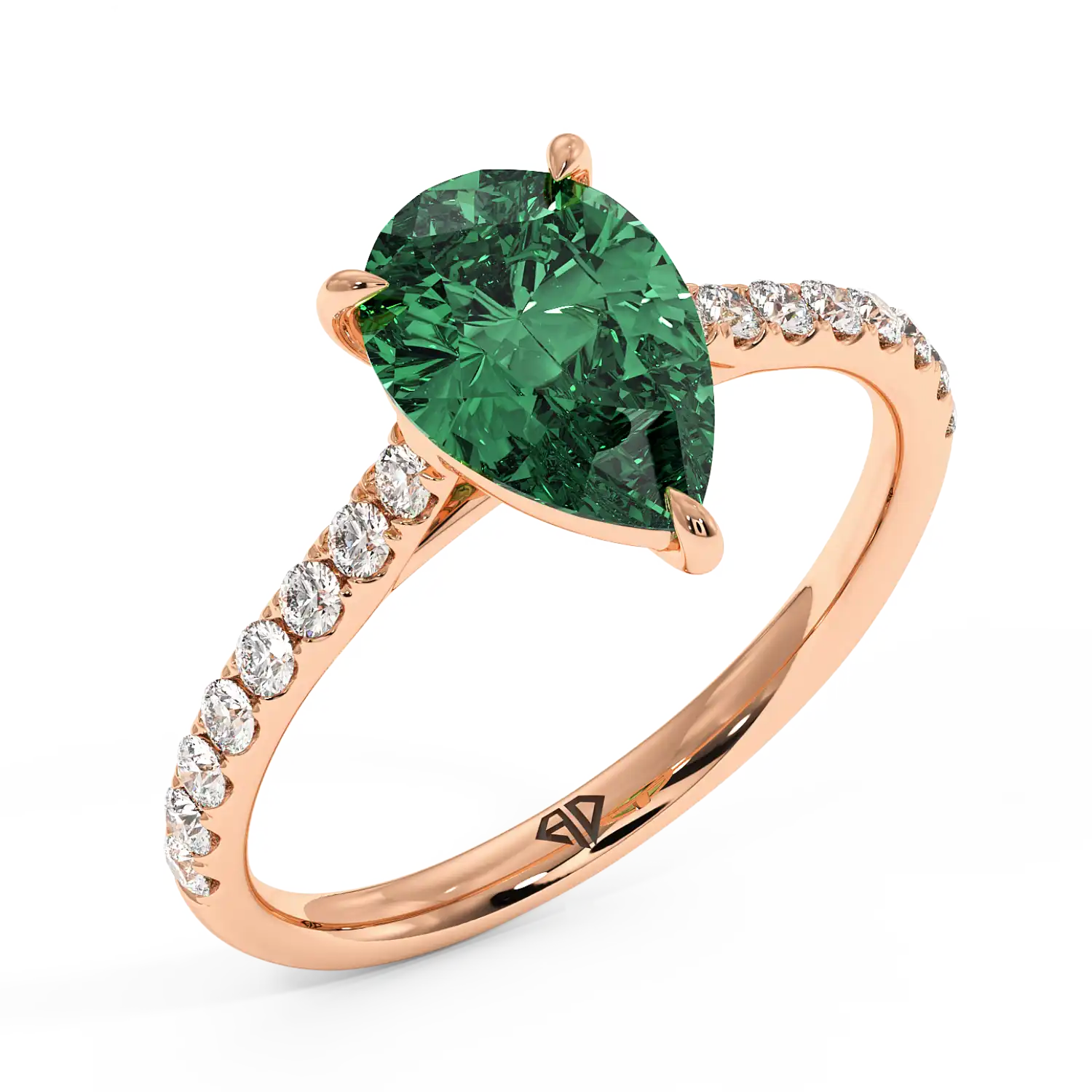 18K Rose Gold Poppy Micro Engagement Ring