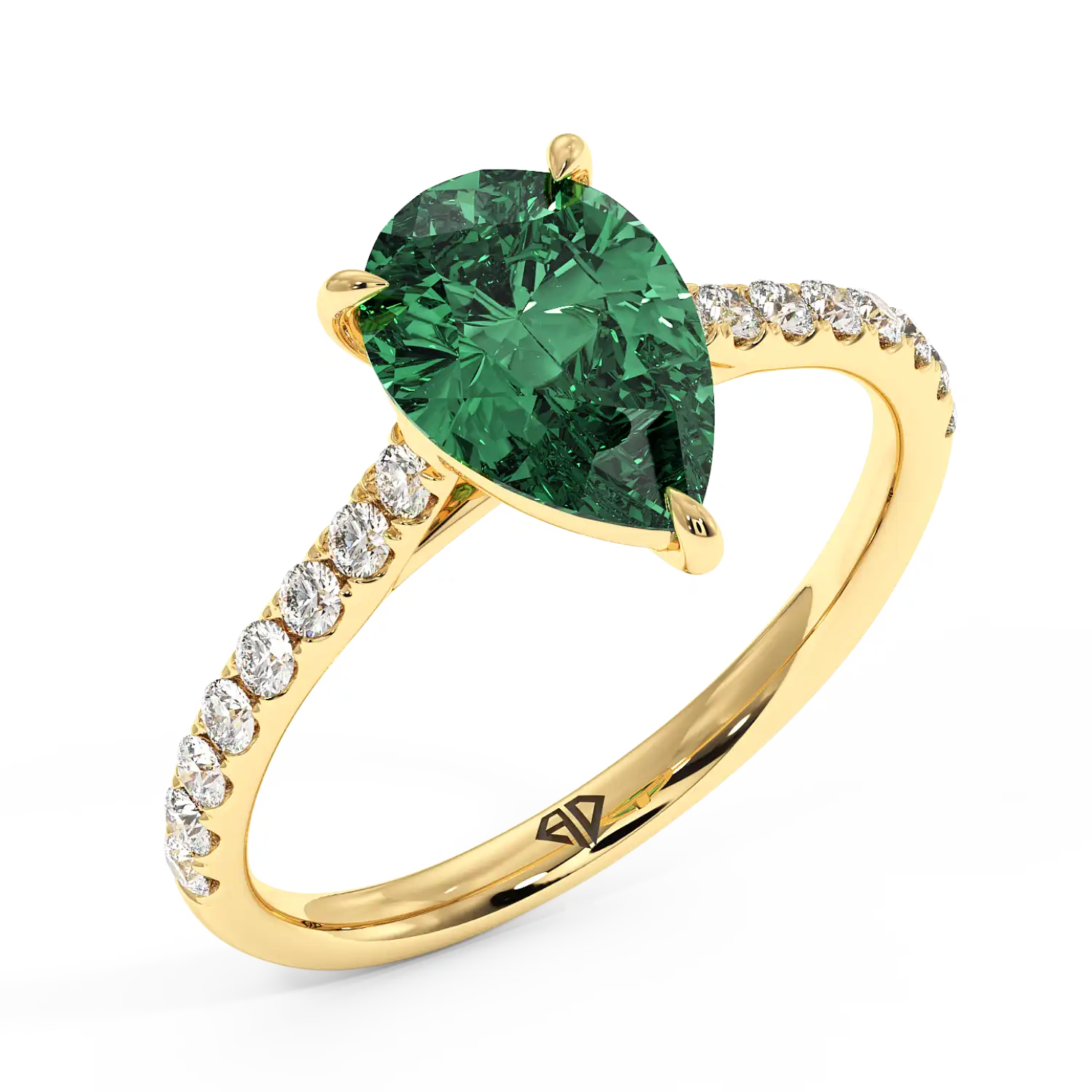 18K Yellow Gold Poppy Micro Engagement Ring