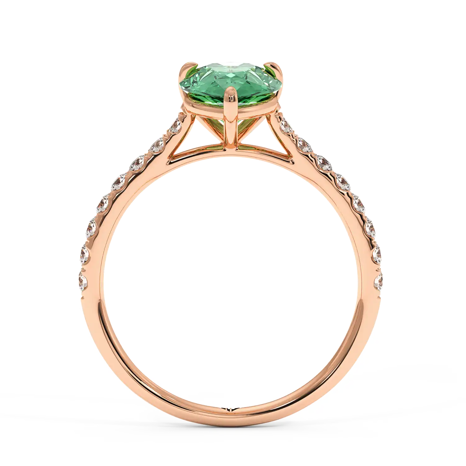 18K Rose Gold Poppy Micro Engagement Ring