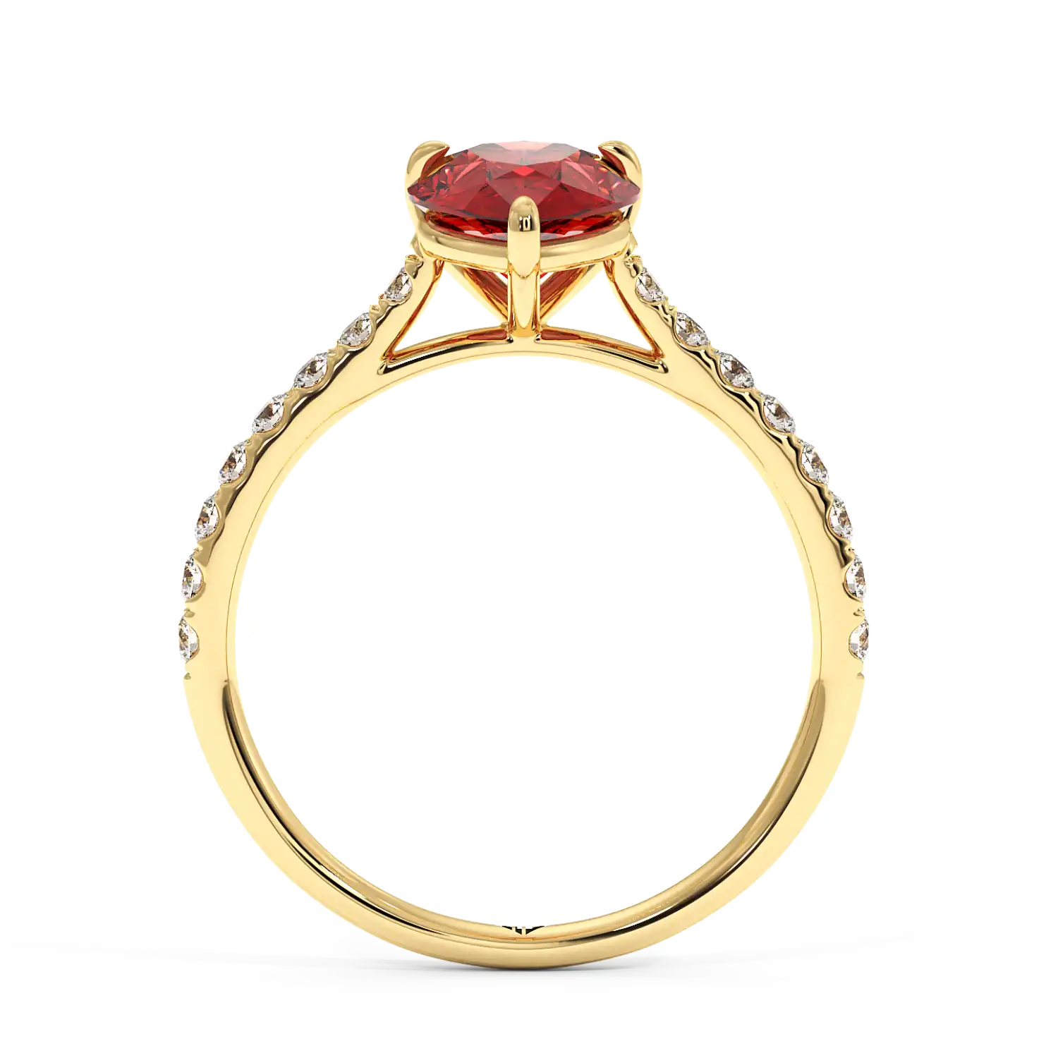 18K Yellow Gold Poppy Micro Engagement Ring