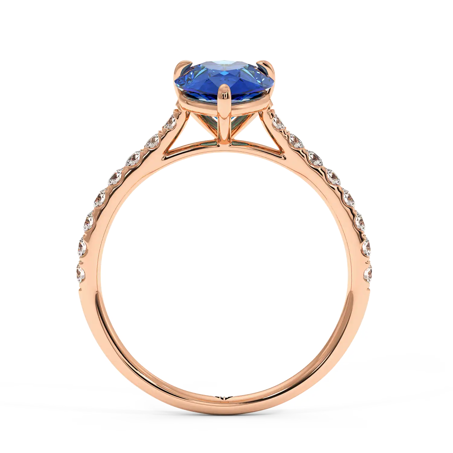 18K Rose Gold Poppy Micro Engagement Ring