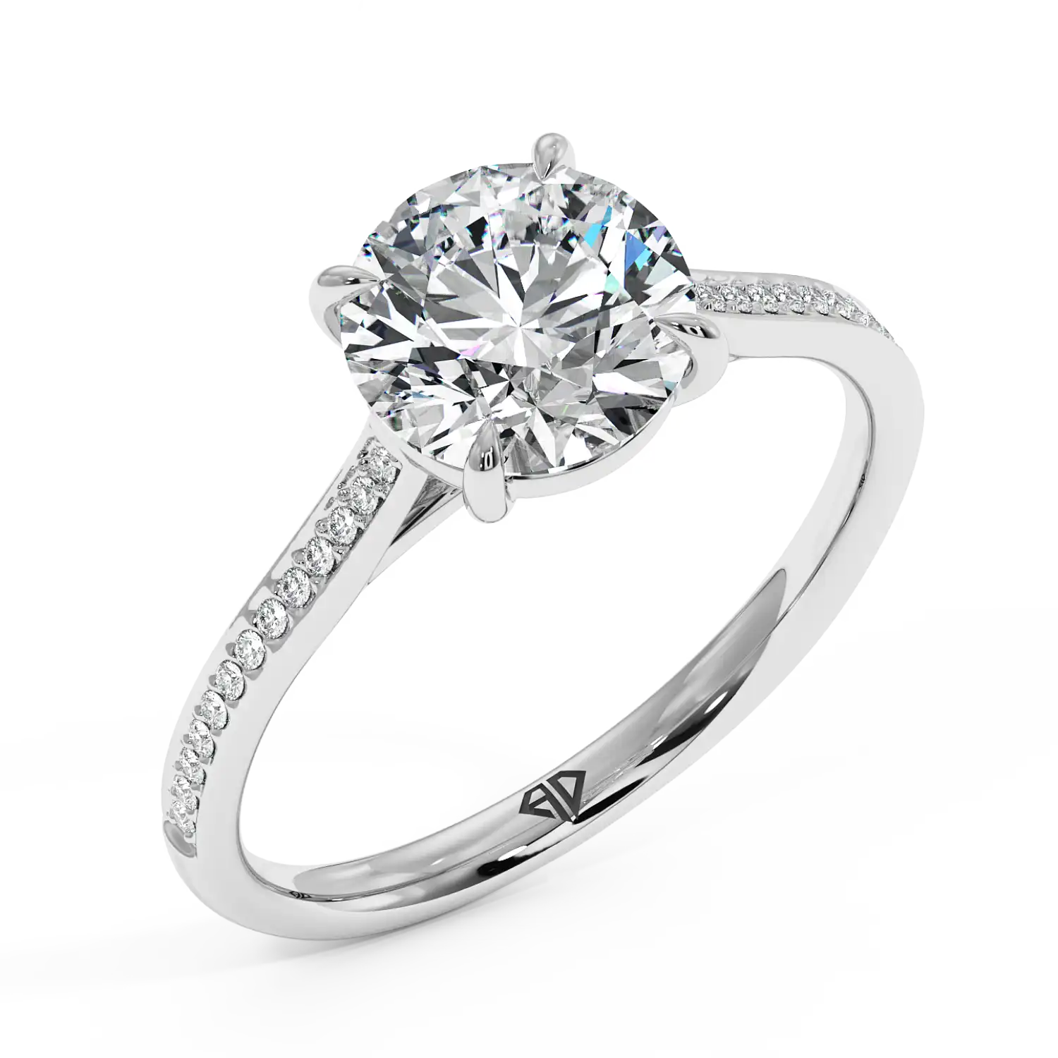 Platinum Poppy Pave Engagement Ring